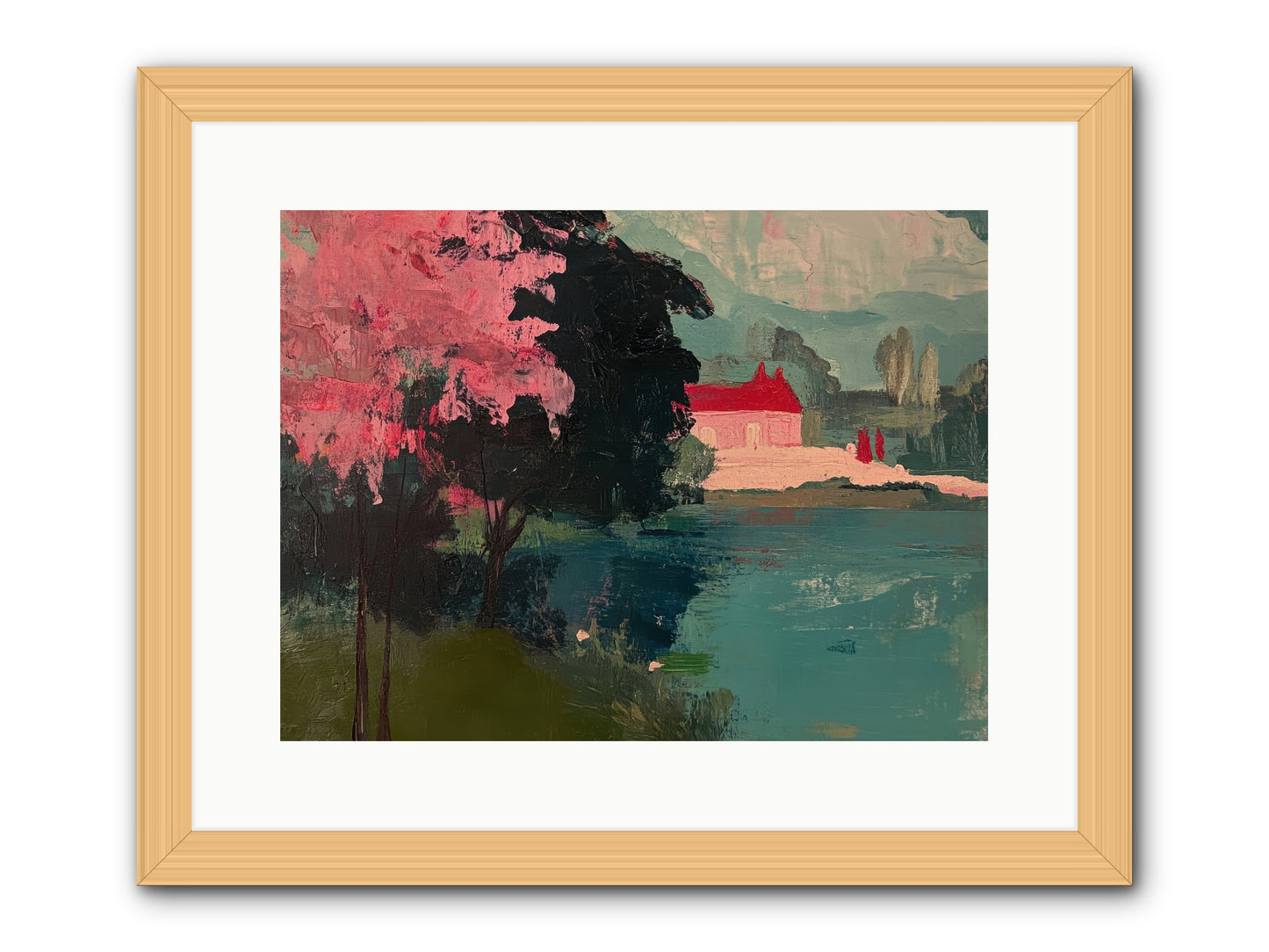 Heather Fields -- Framed Print - Natural 16x12