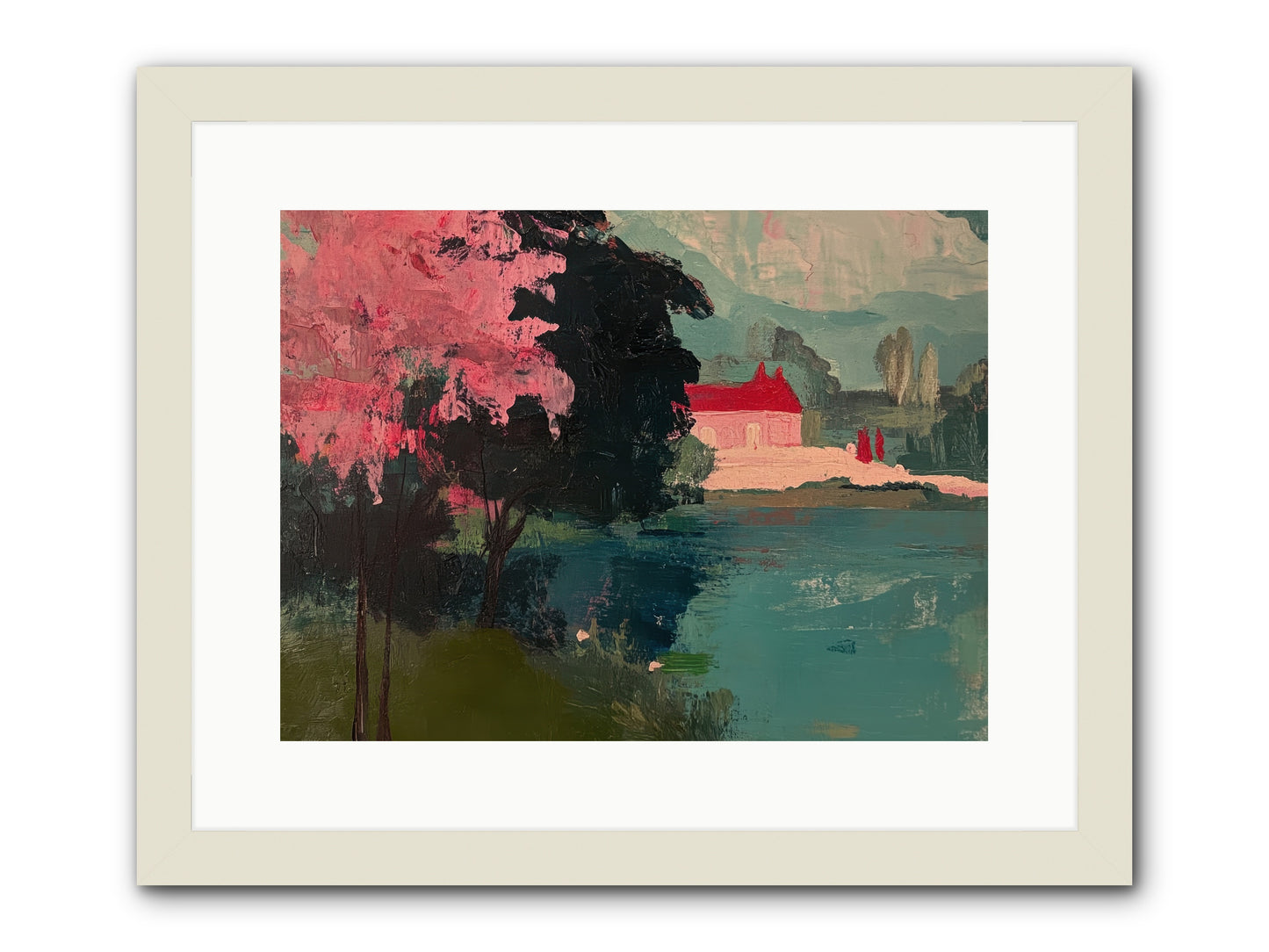 Heather Fields -- Framed Print - White 16x12