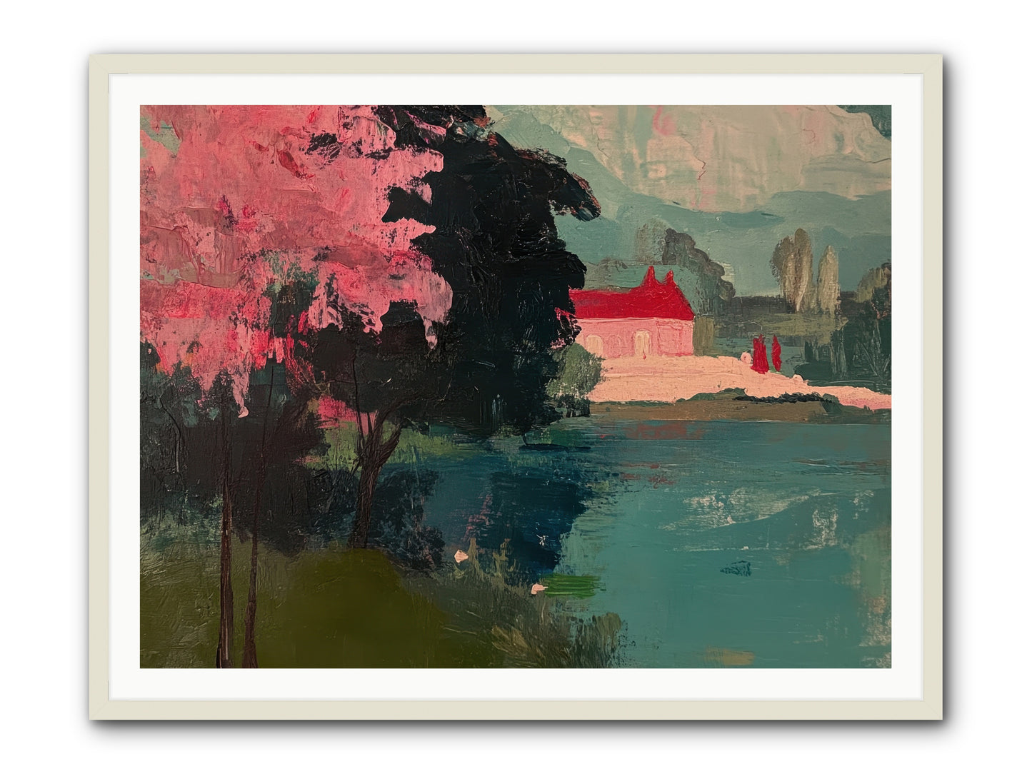 Heather Fields -- Framed Print - White 48x36