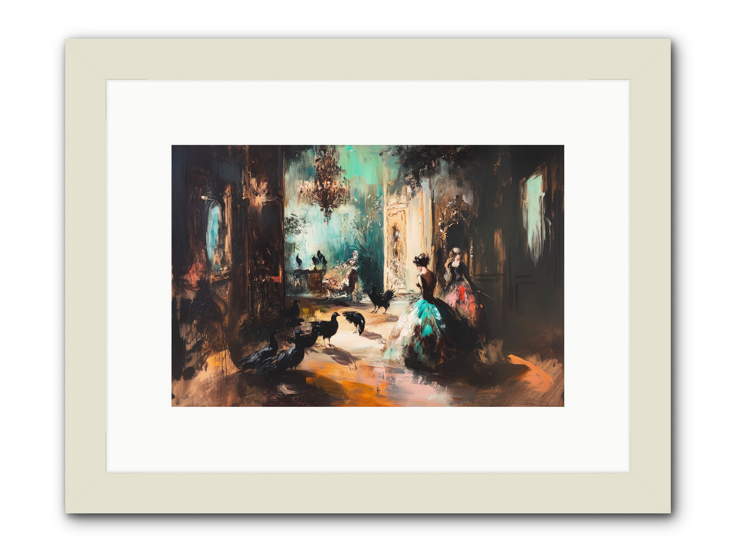 Heaven's Wild Court -- Framed Print - White 12x8