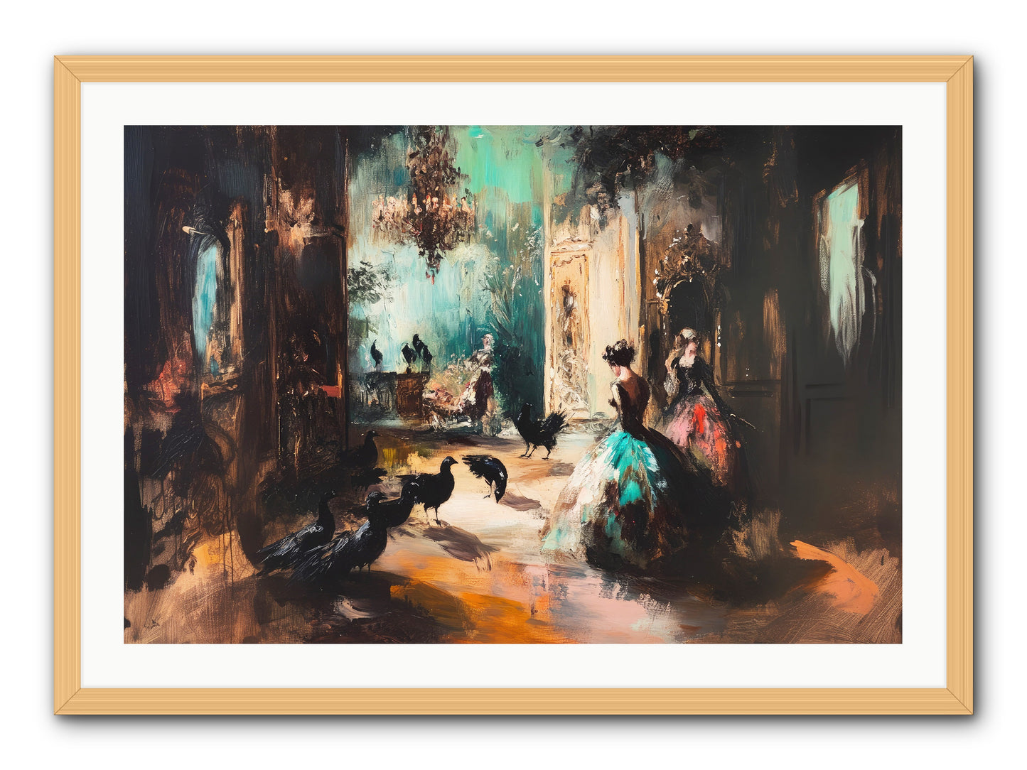 Heaven's Wild Court -- Framed Print - Natural 36x24