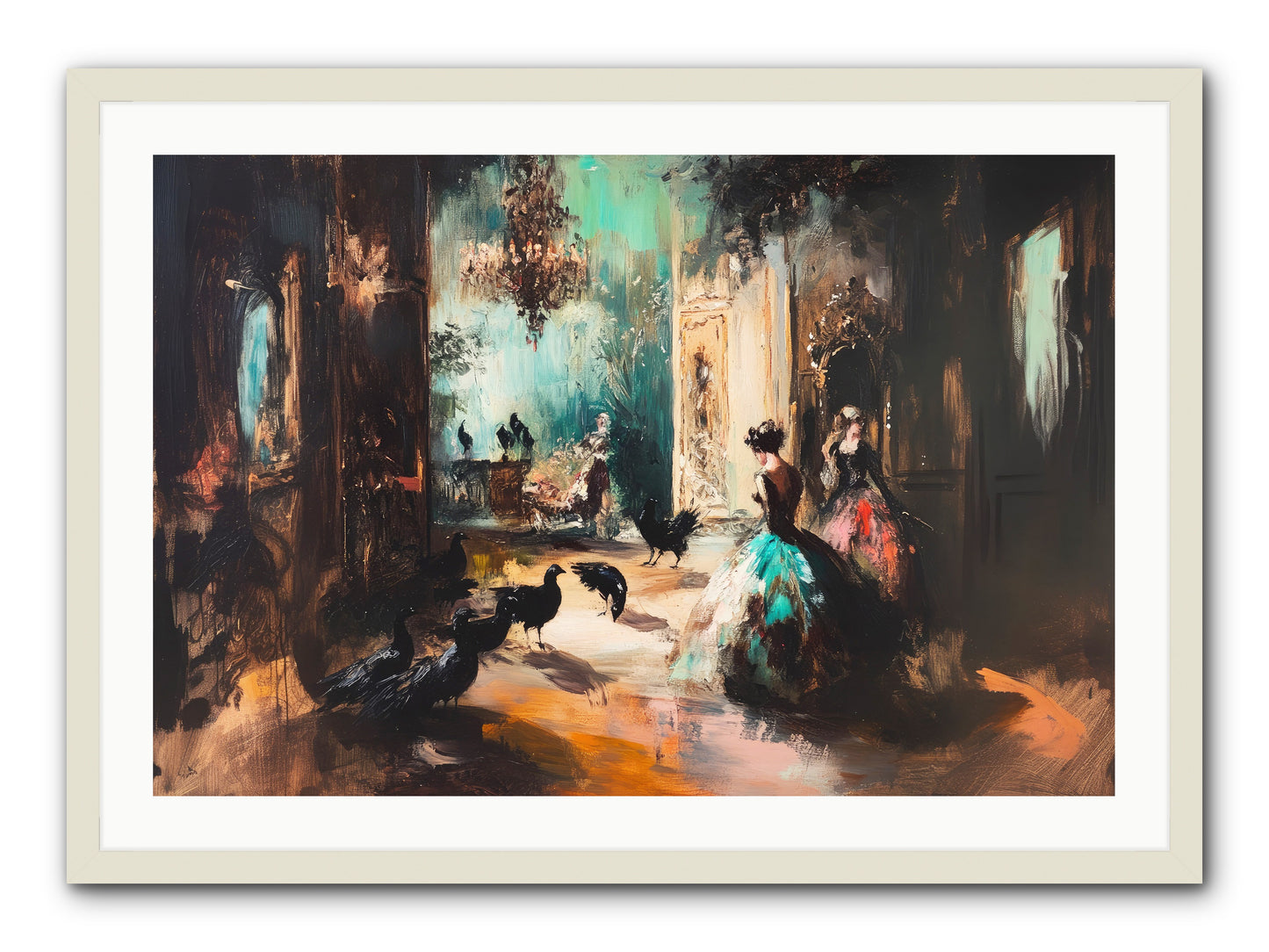 Heaven's Wild Court -- Framed Print - White 36x24