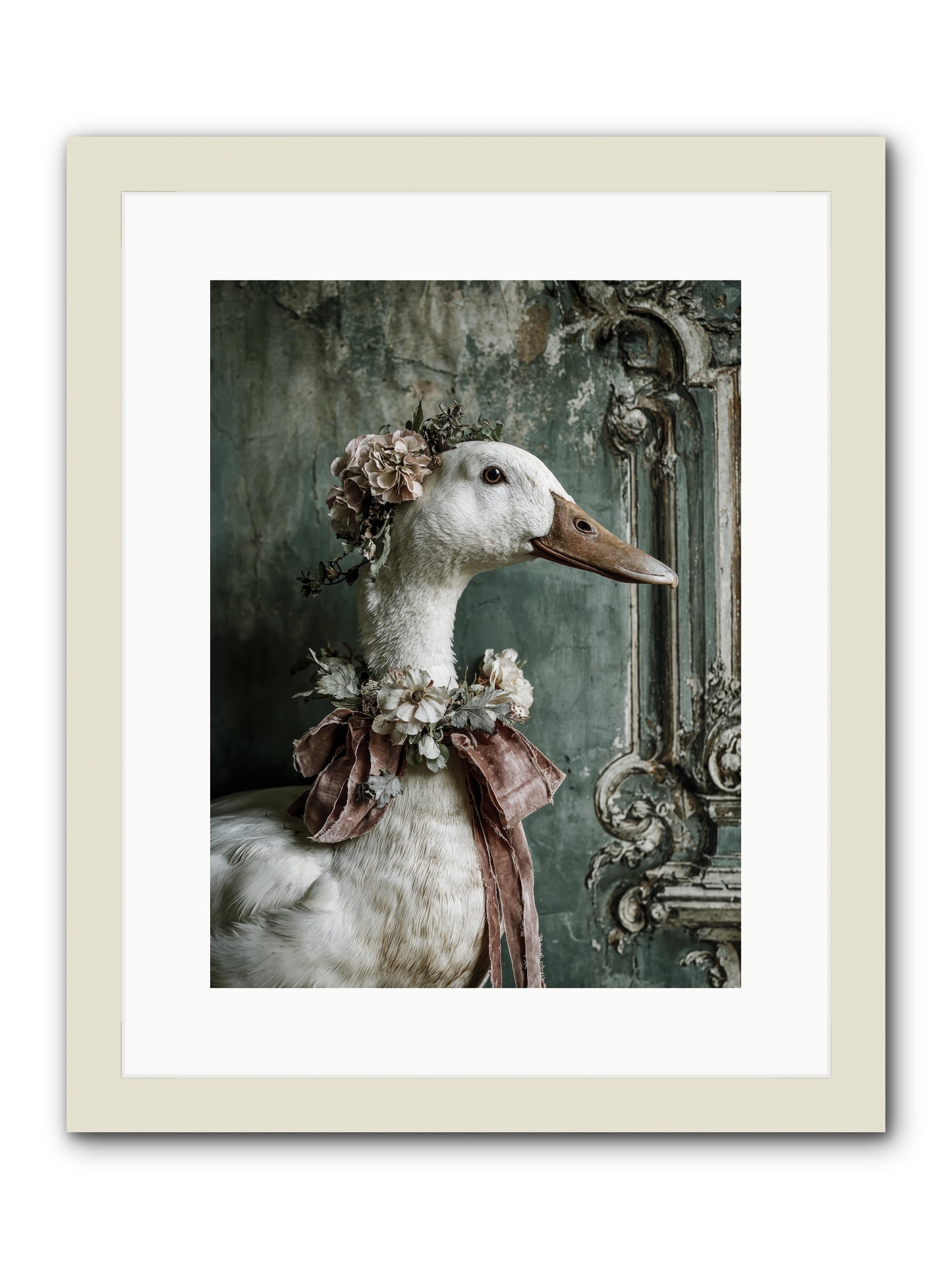 Hedda -- Framed Print - White 12x16