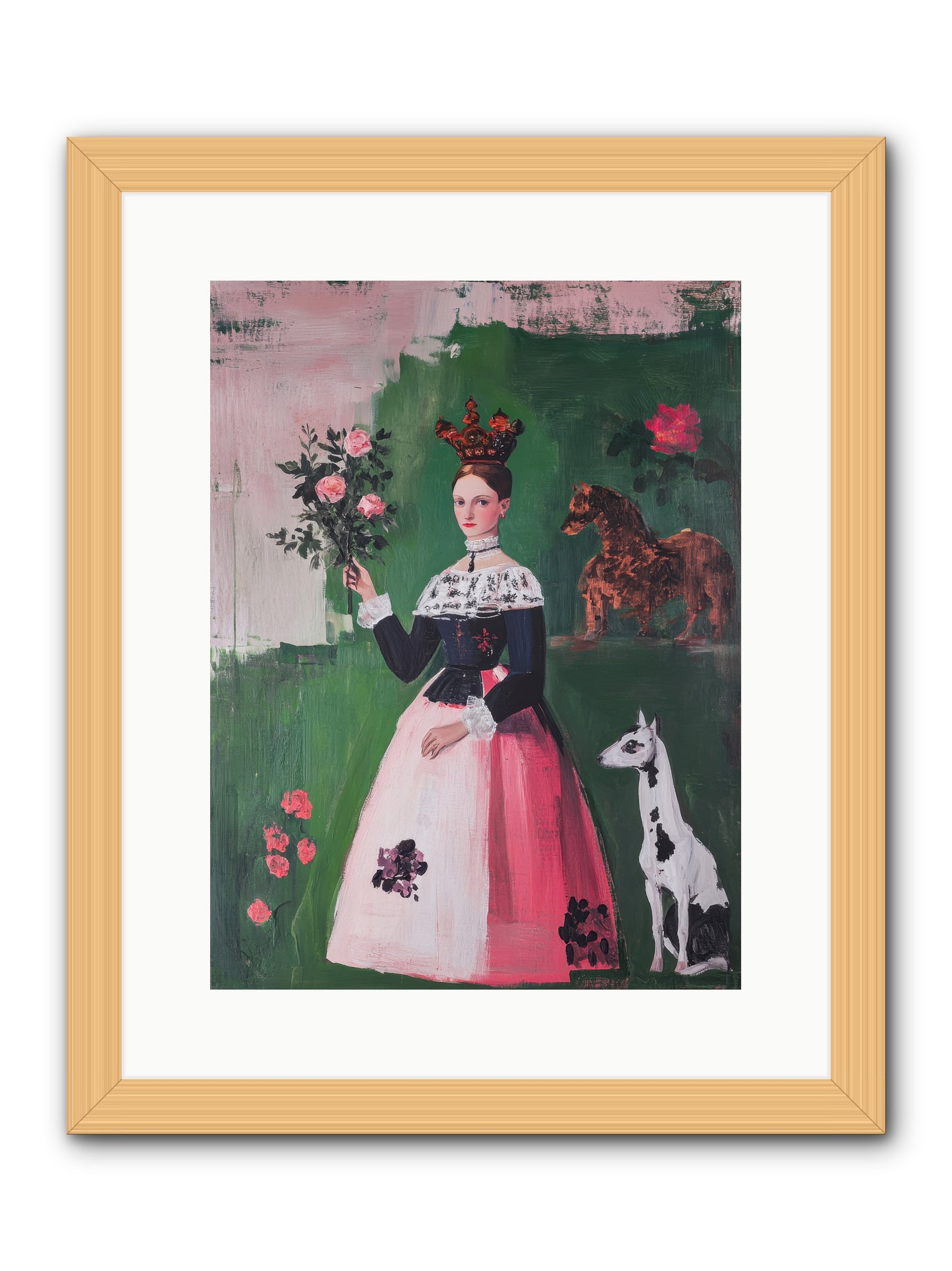Hedge Maze Dreamer -- Framed Print - Natural 12x16