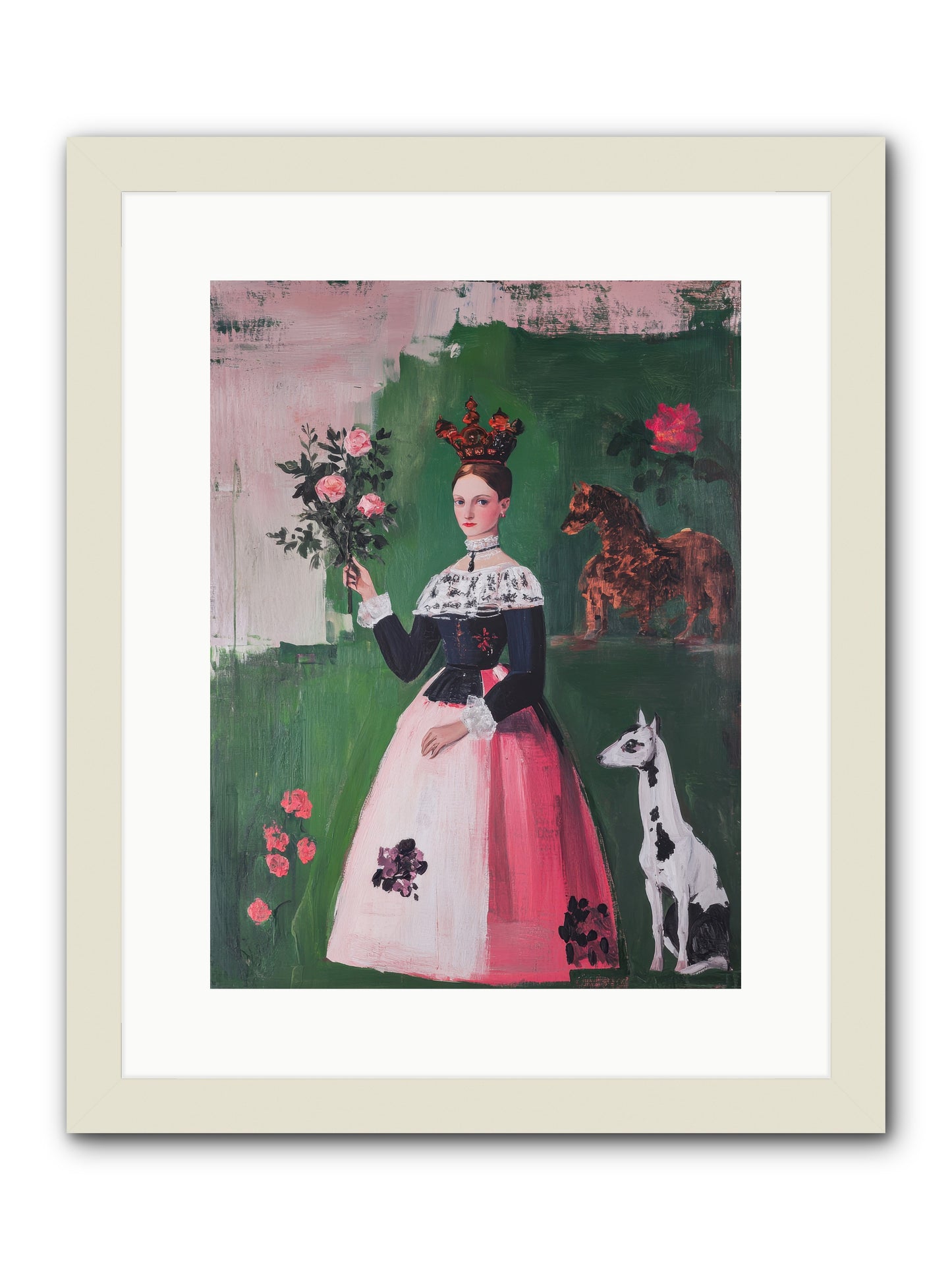 Hedge Maze Dreamer -- Framed Print - White 12x16