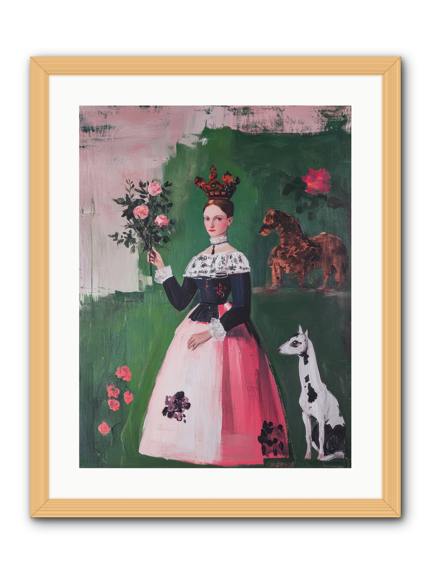 Hedge Maze Dreamer -- Framed Print - Natural 18x24