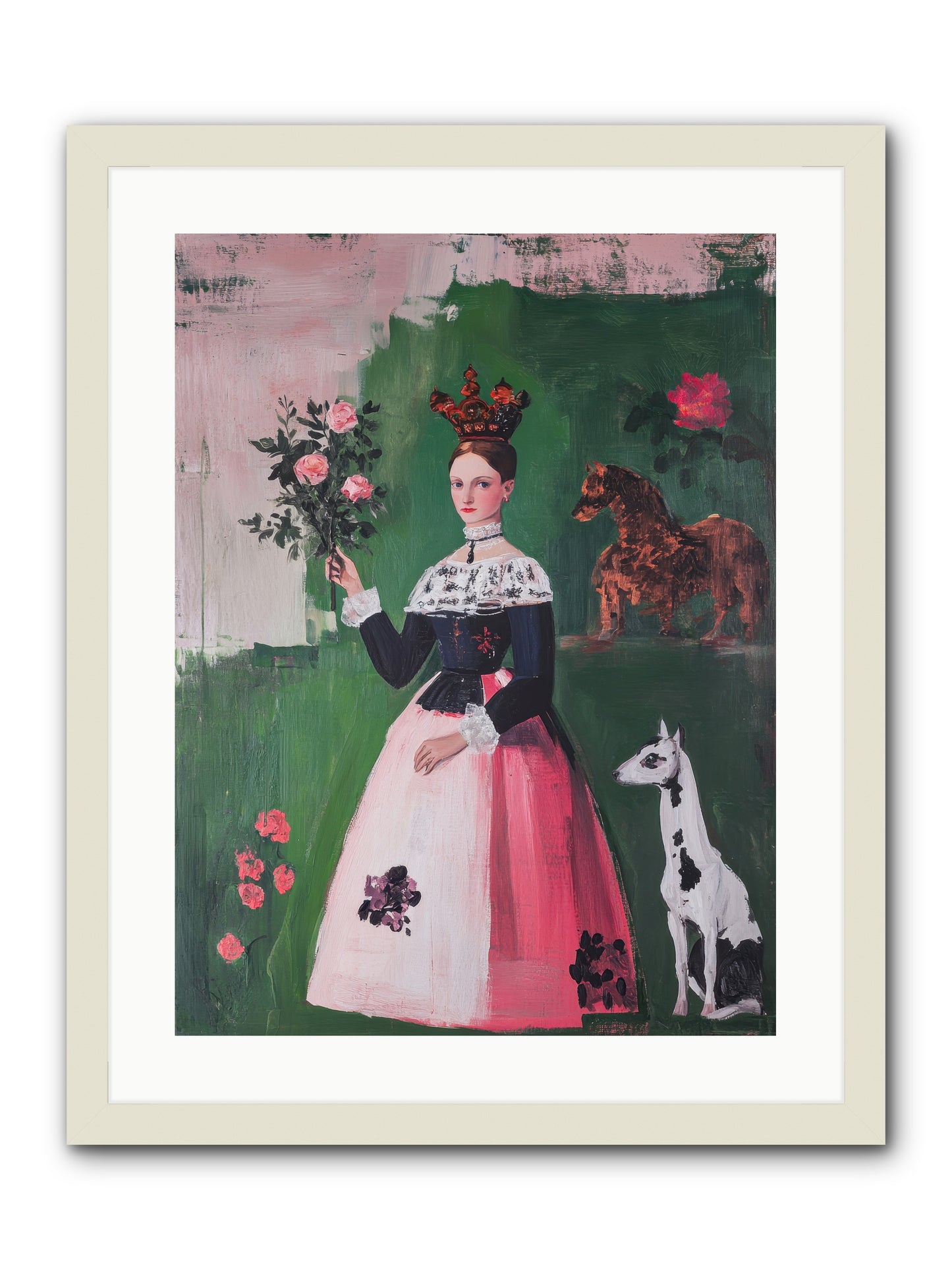 Hedge Maze Dreamer -- Framed Print - White 18x24