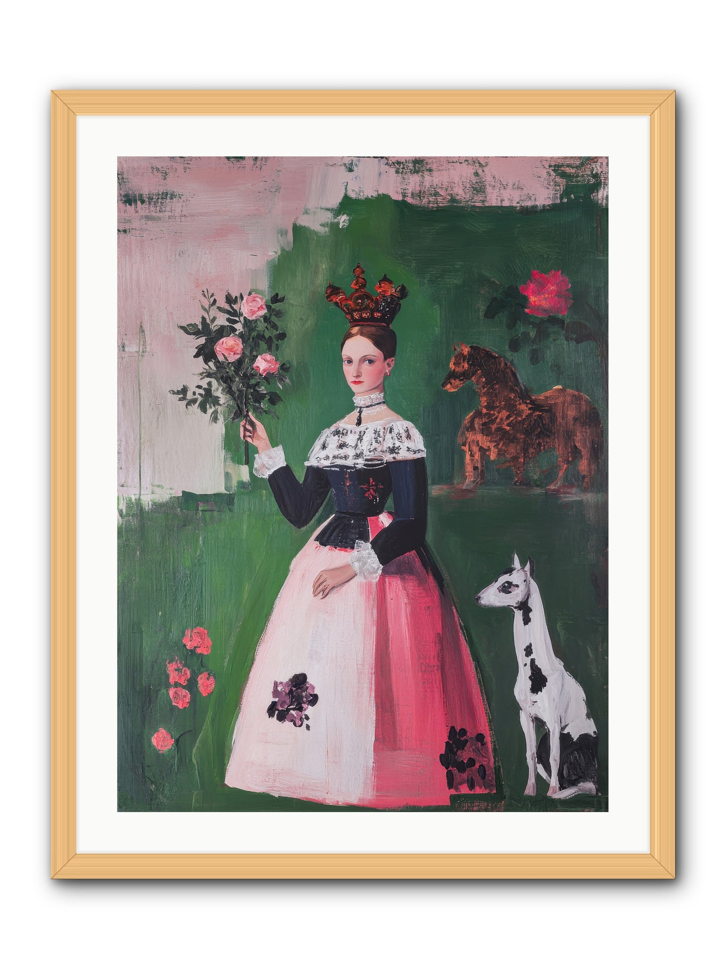 Hedge Maze Dreamer -- Framed Print - Natural 24x32