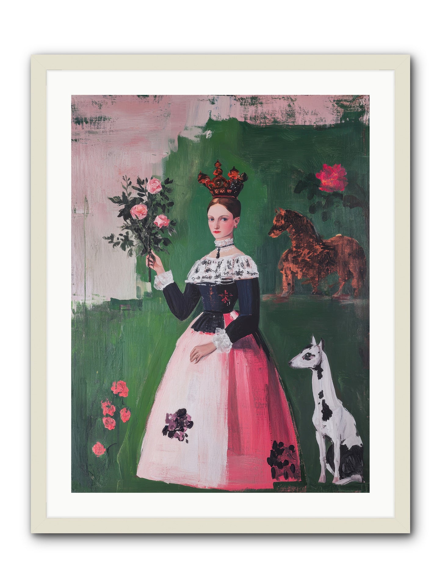 Hedge Maze Dreamer -- Framed Print - White 24x32
