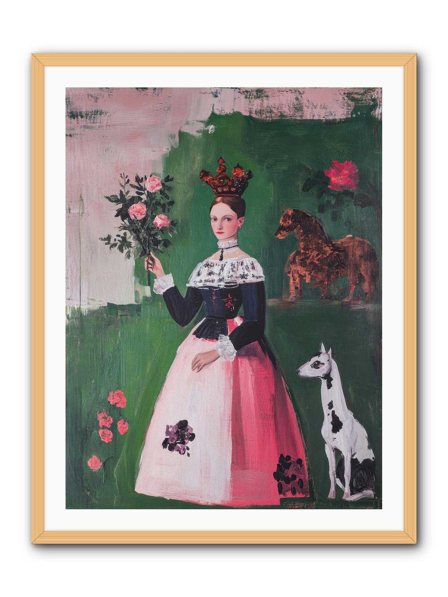 Hedge Maze Dreamer -- Framed Print - Natural 30x40