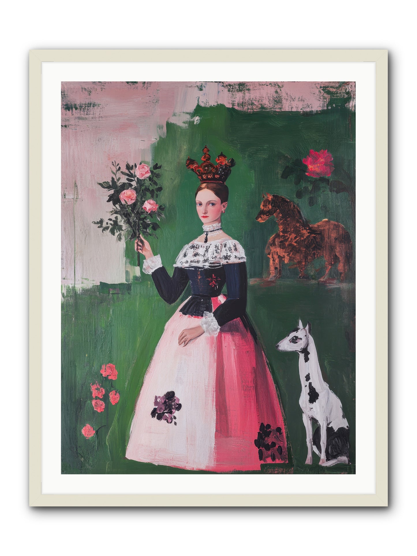 Hedge Maze Dreamer -- Framed Print - White 30x40