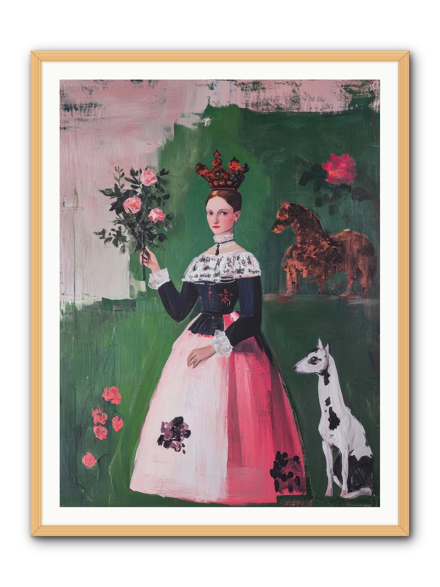 Hedge Maze Dreamer -- Framed Print - Natural 36x48