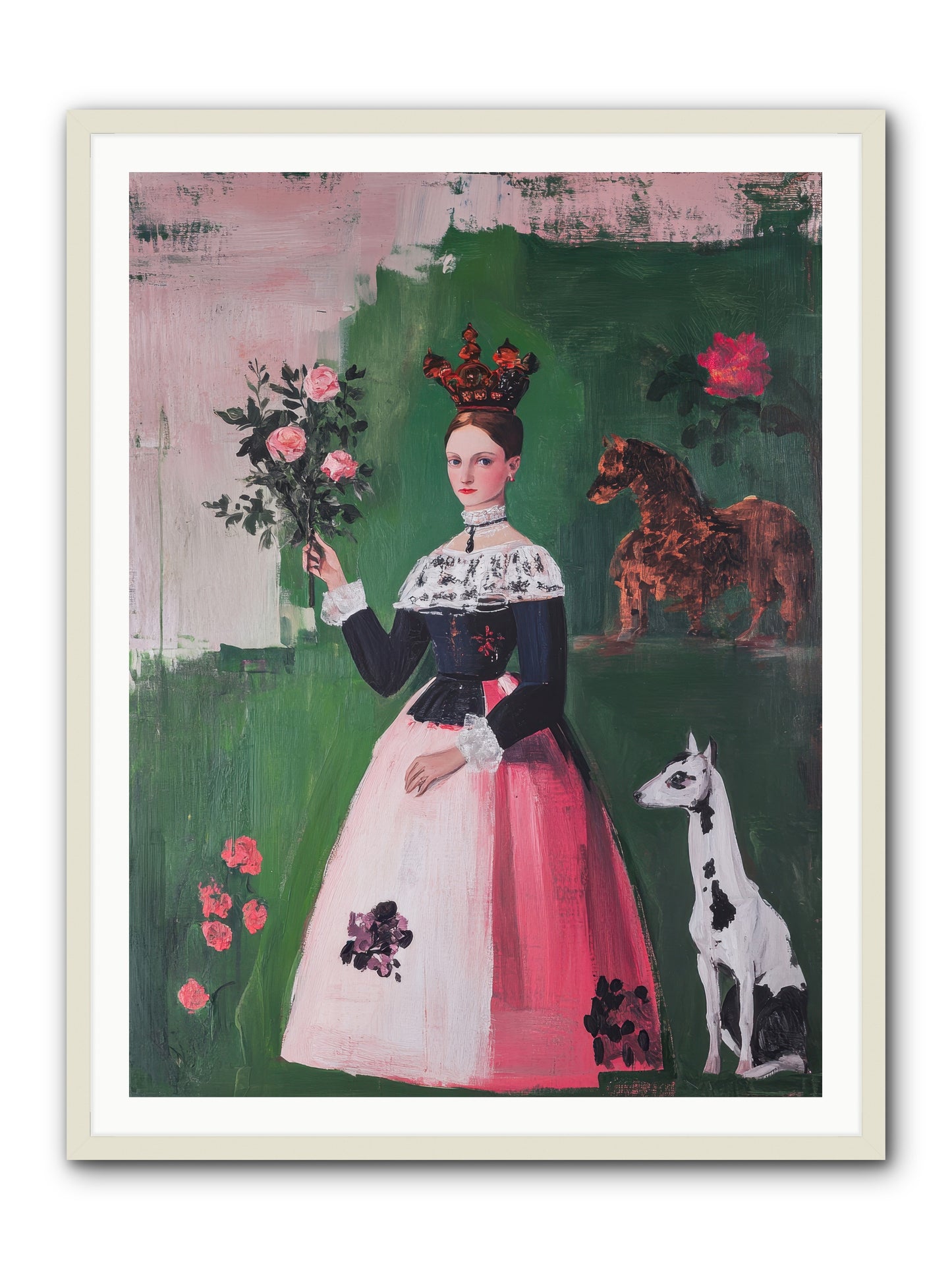 Hedge Maze Dreamer -- Framed Print - White 36x48