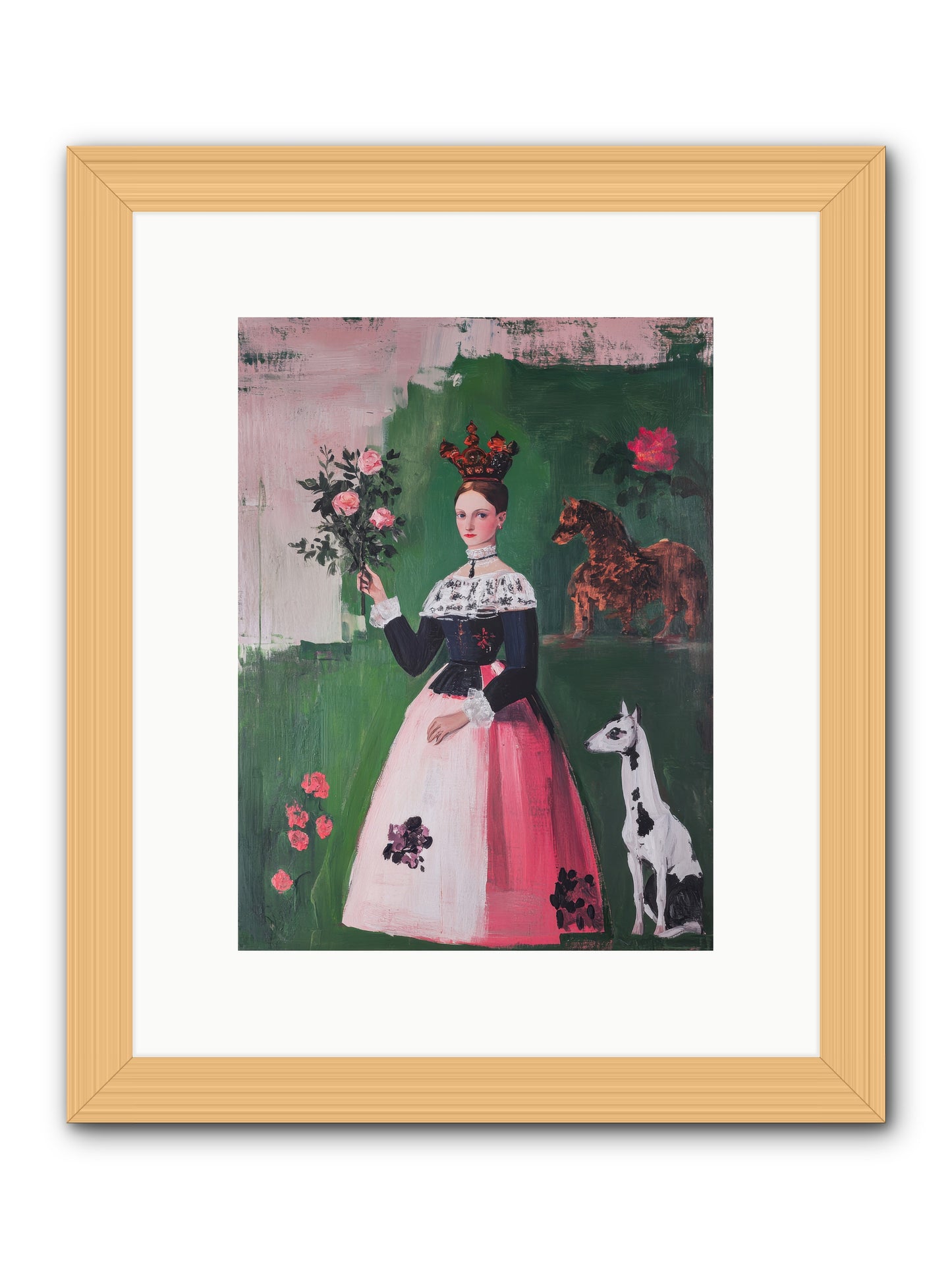 Hedge Maze Dreamer -- Framed Print - Natural 9x12