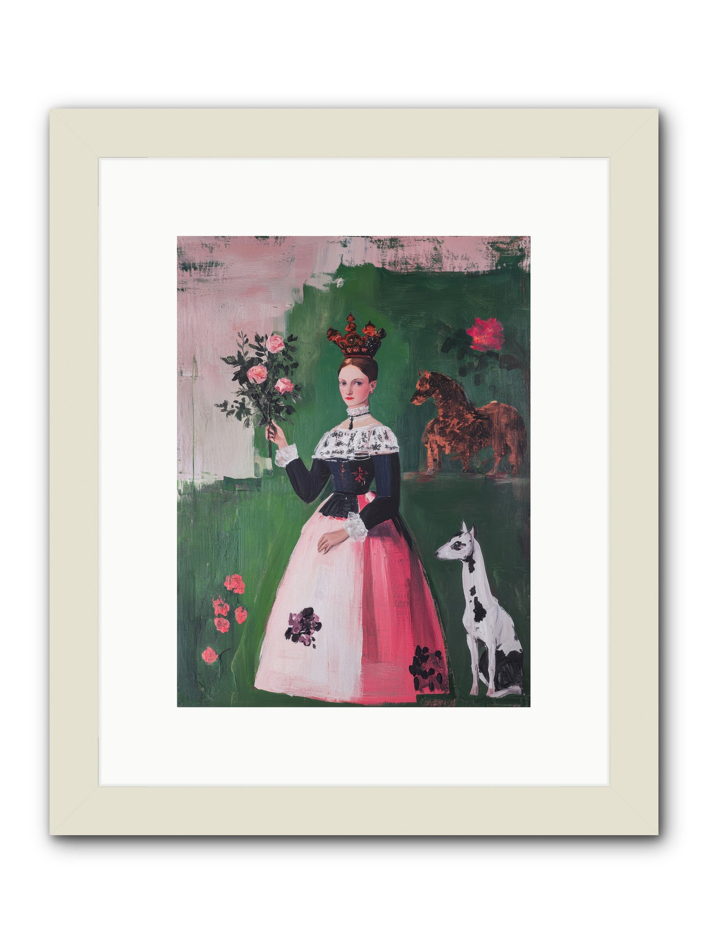 Hedge Maze Dreamer -- Framed Print - White 9x12