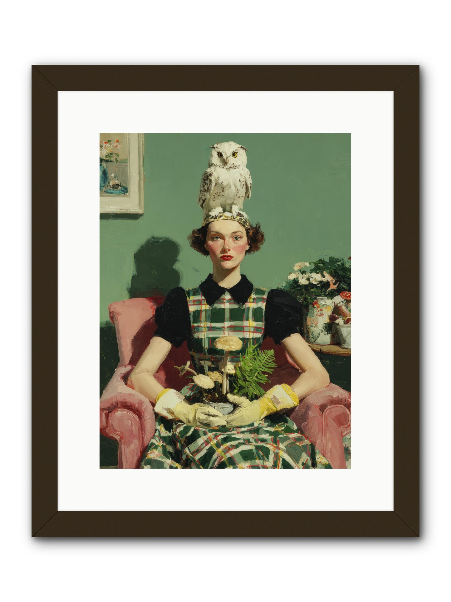 Her Afternoon Devotions -- Framed Print - Black 12x16