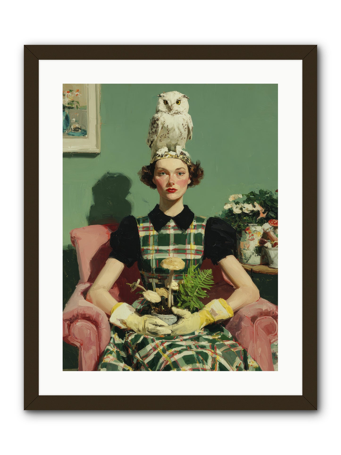 Her Afternoon Devotions -- Framed Print - Black 18x24
