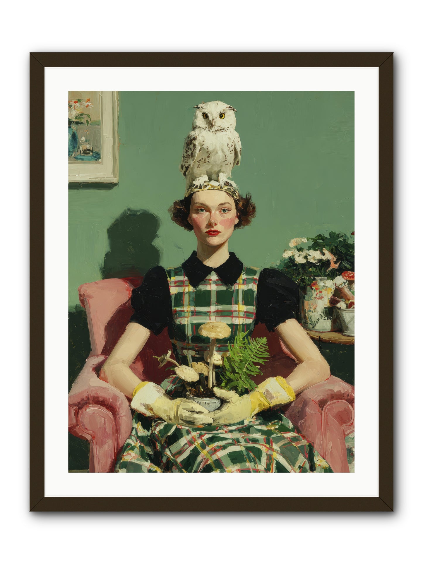 Her Afternoon Devotions -- Framed Print - Black 24x32