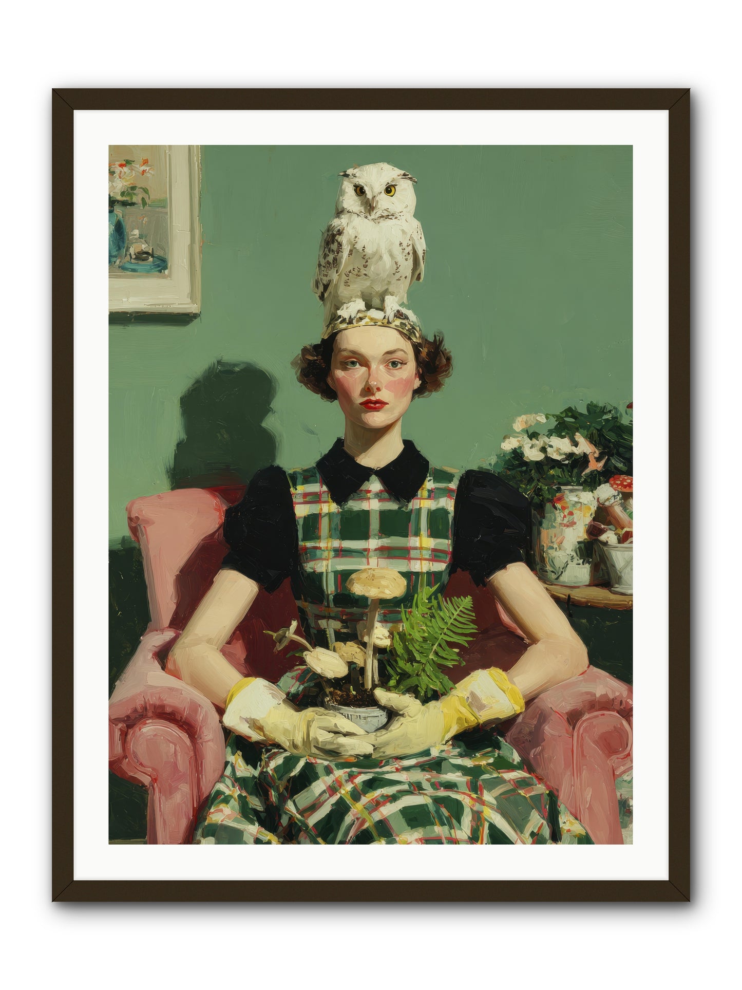 Her Afternoon Devotions -- Framed Print - Black 30x40