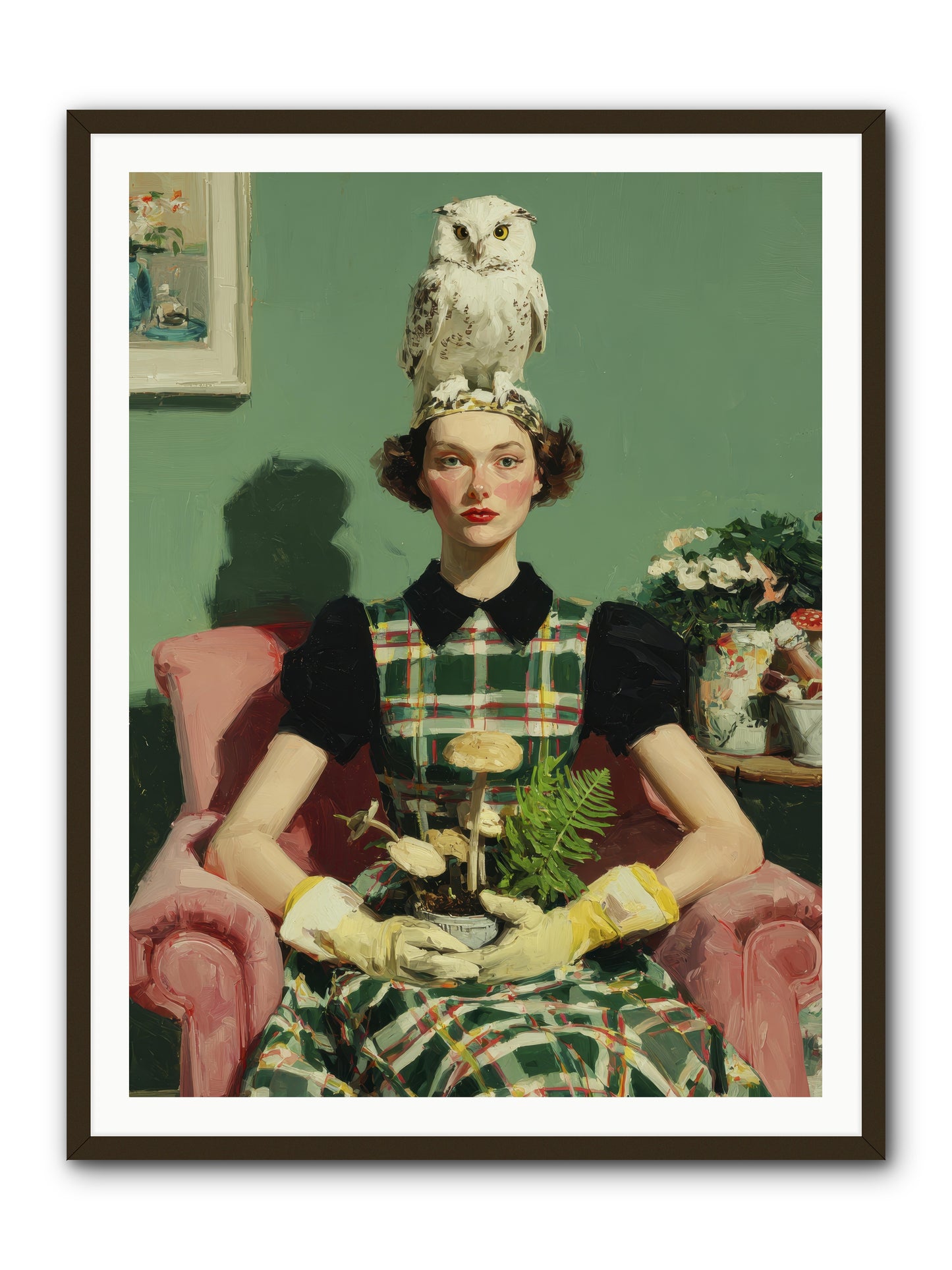 Her Afternoon Devotions -- Framed Print - Black 36x48