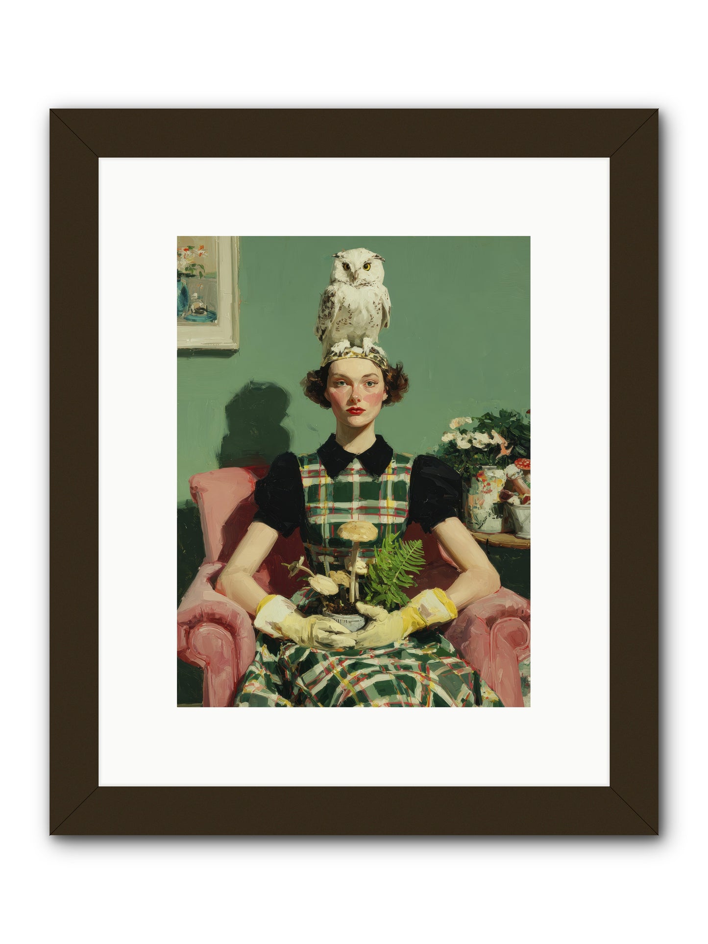 Her Afternoon Devotions -- Framed Print - Black 9x12
