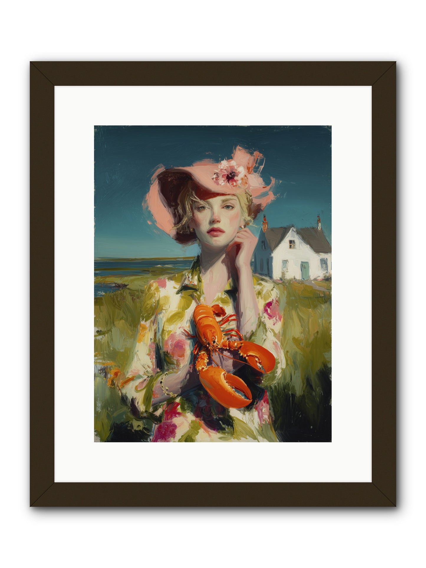 Her Coastal Heart -- Framed Print - Black 12x16