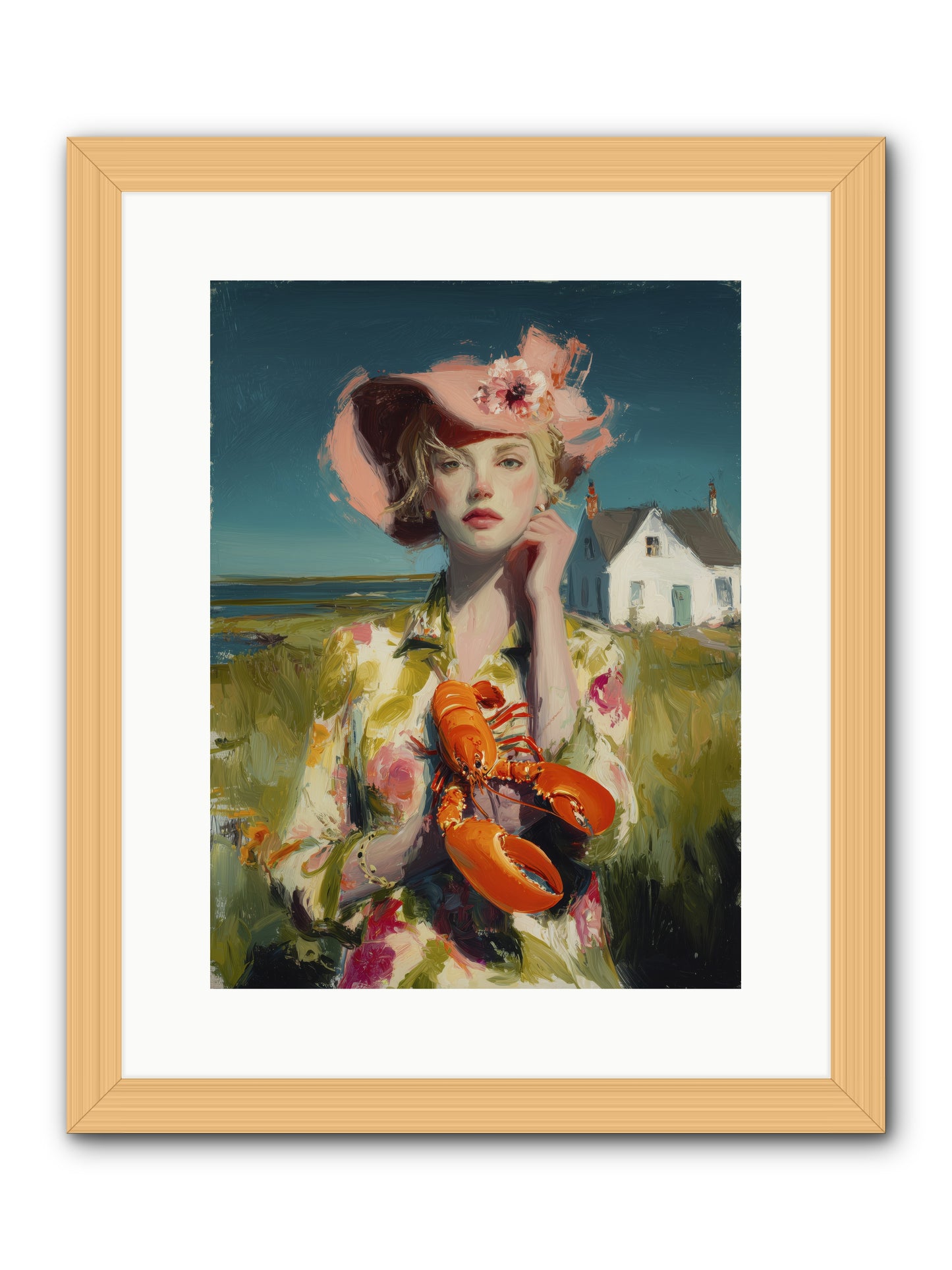 Her Coastal Heart -- Framed Print - Natural 12x16
