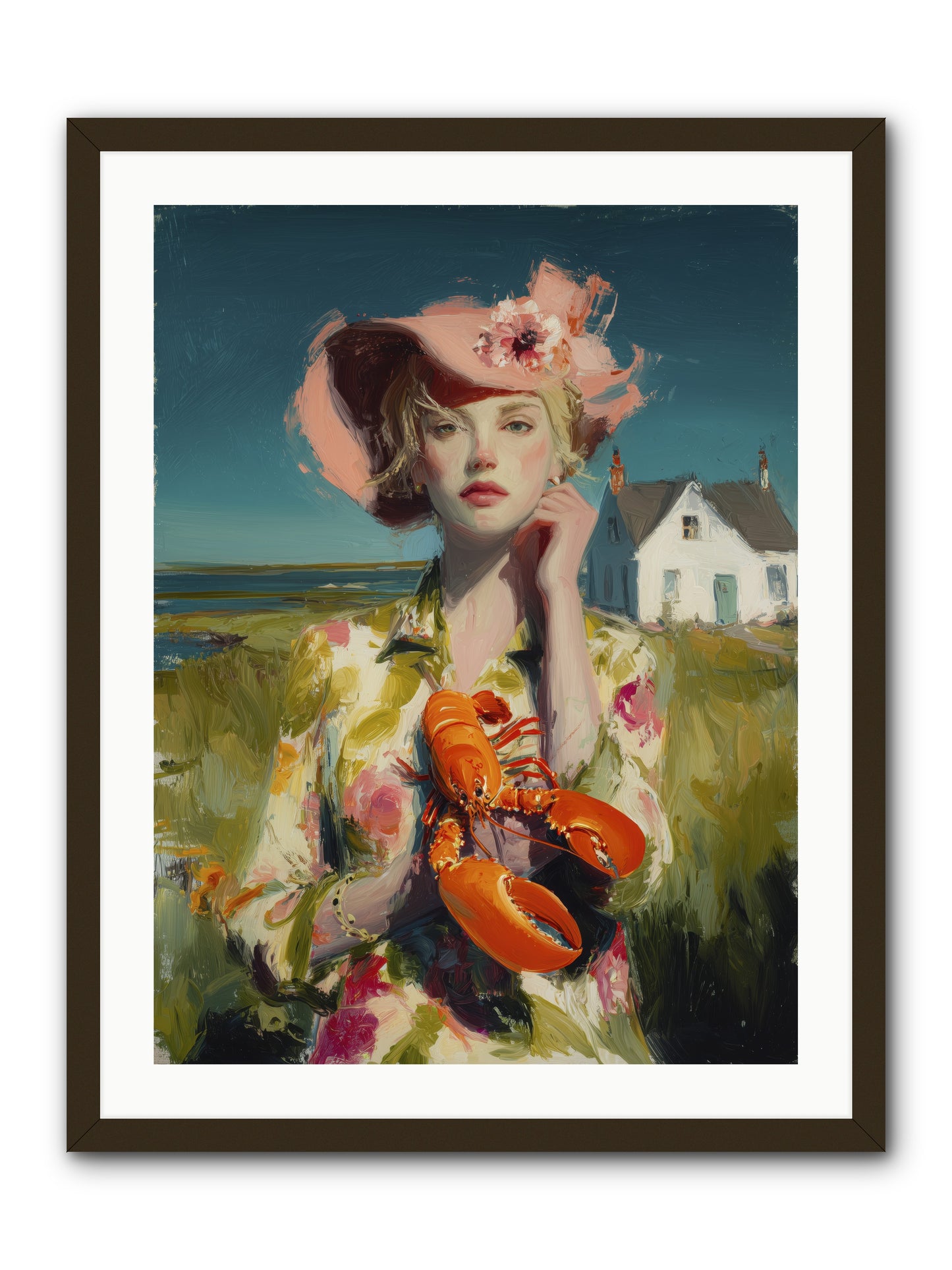 Her Coastal Heart -- Framed Print - Black 24x32