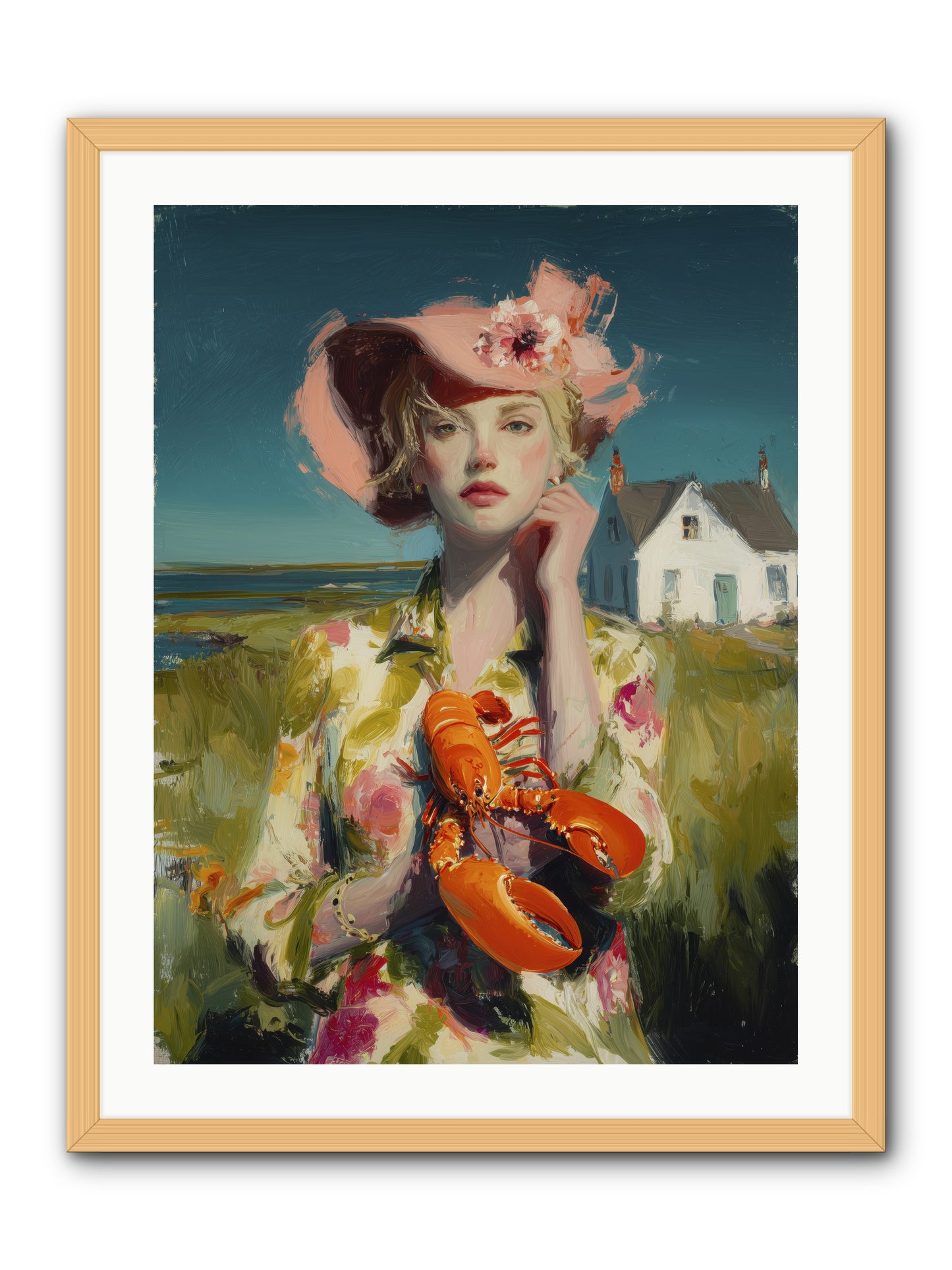 Her Coastal Heart -- Framed Print - Natural 24x32