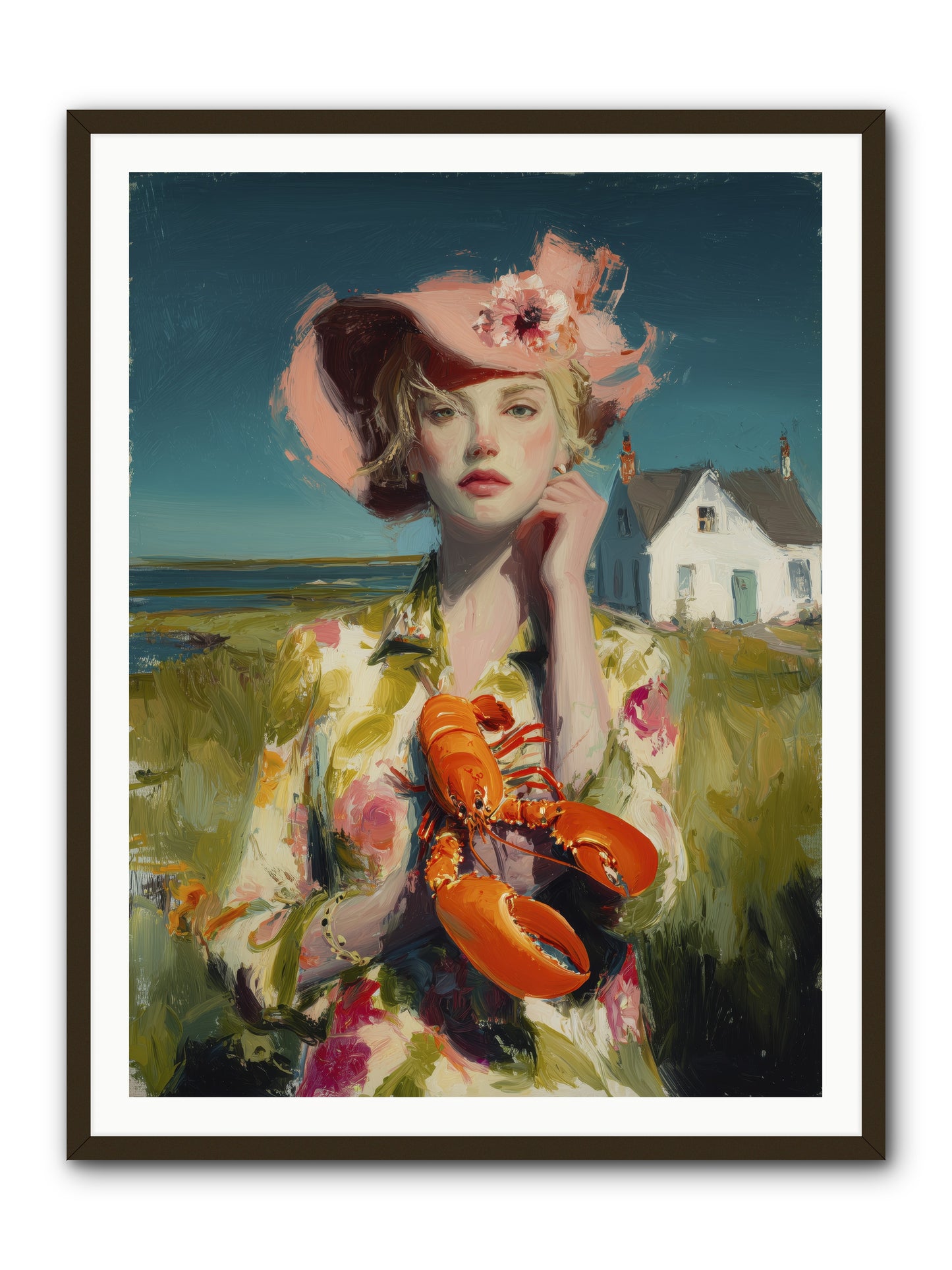 Her Coastal Heart -- Framed Print - Black 36x48