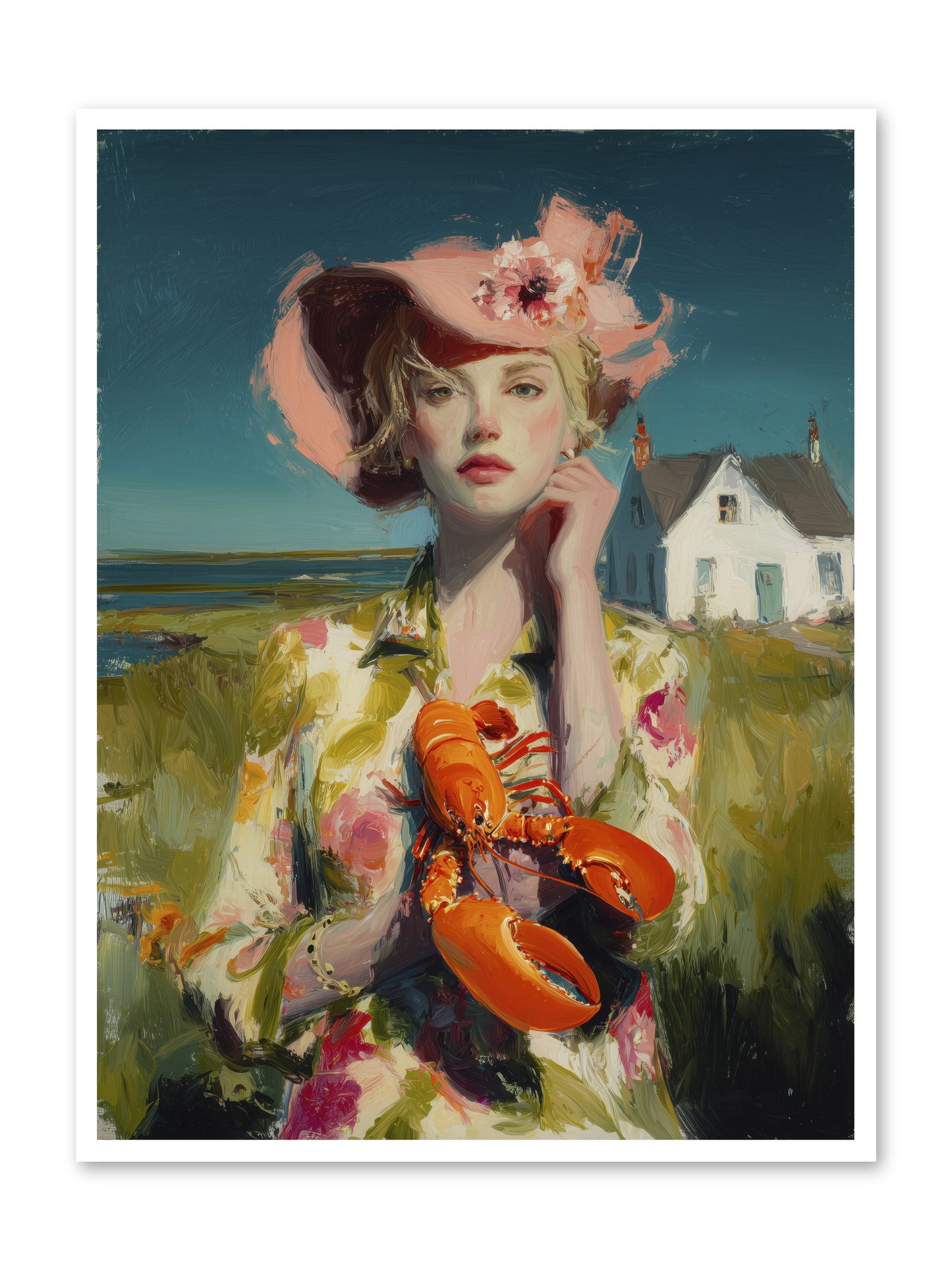 Her Coastal Heart -- Loose Canvas Print 36x48