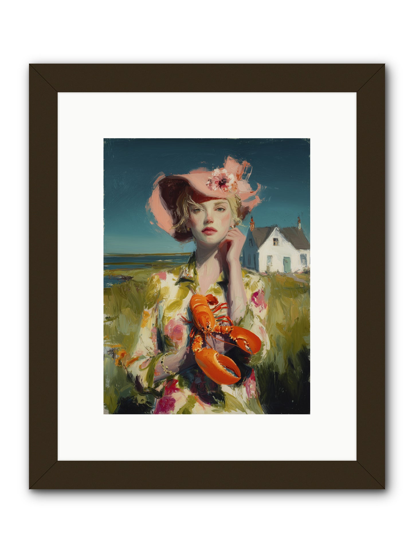 Her Coastal Heart -- Framed Print - Black 9x12