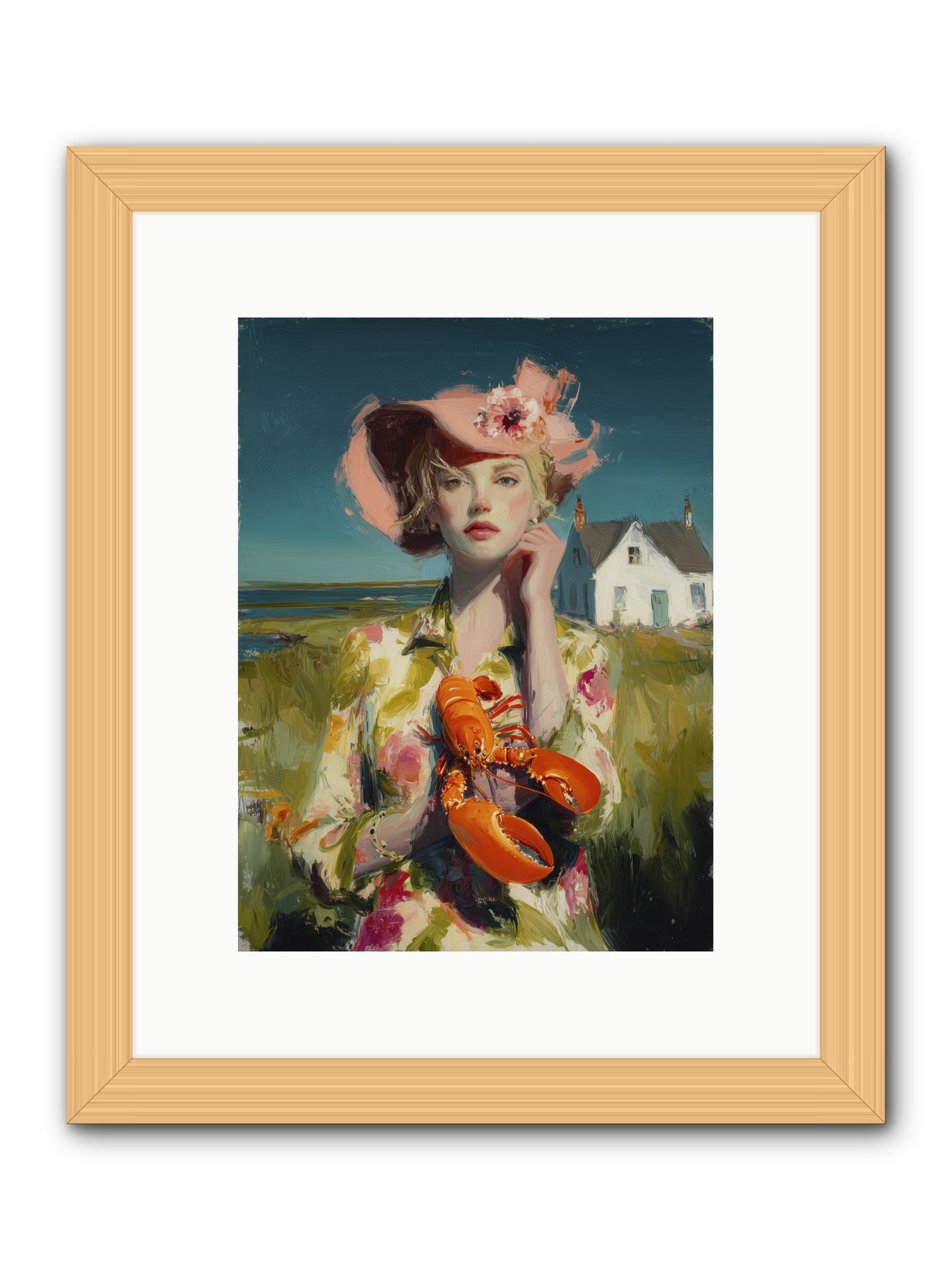 Her Coastal Heart -- Framed Print - Natural 9x12