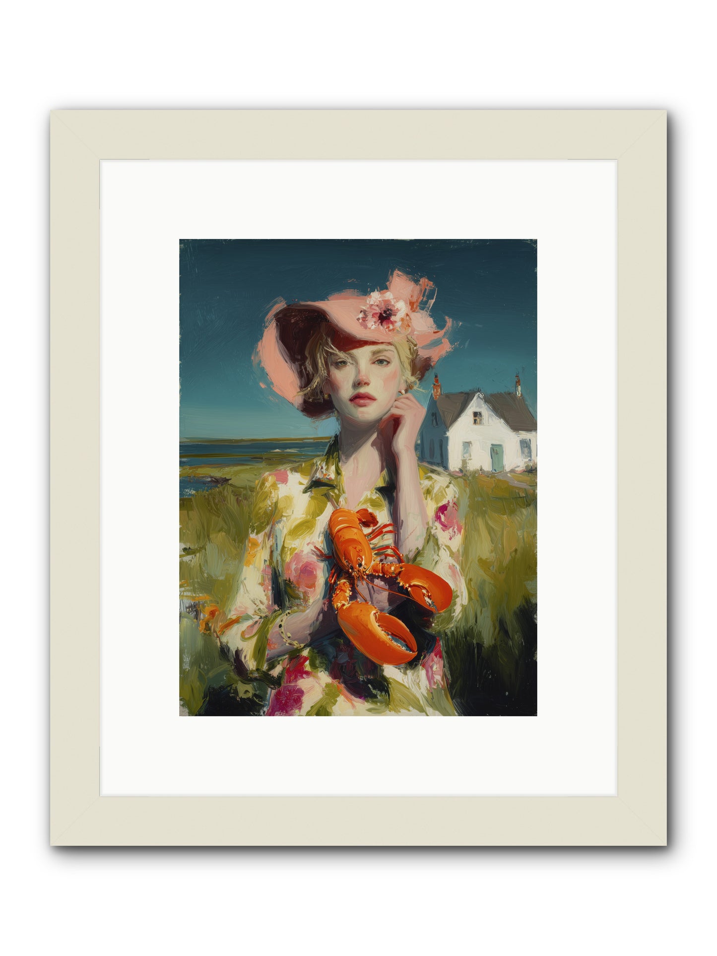 Her Coastal Heart -- Framed Print - White 9x12