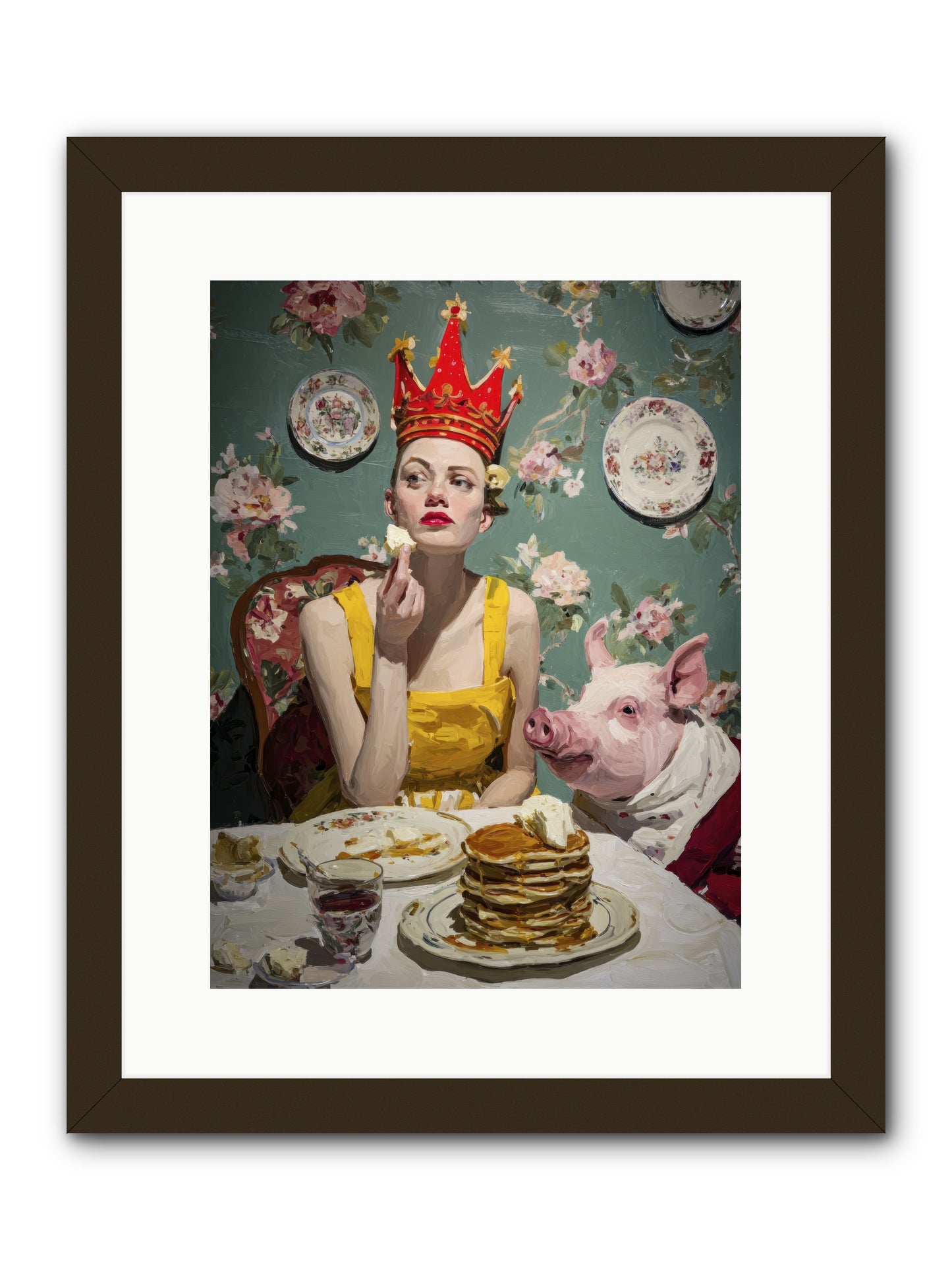 Her Flapjack Majesty's Court -- Framed Print - Black 12x16