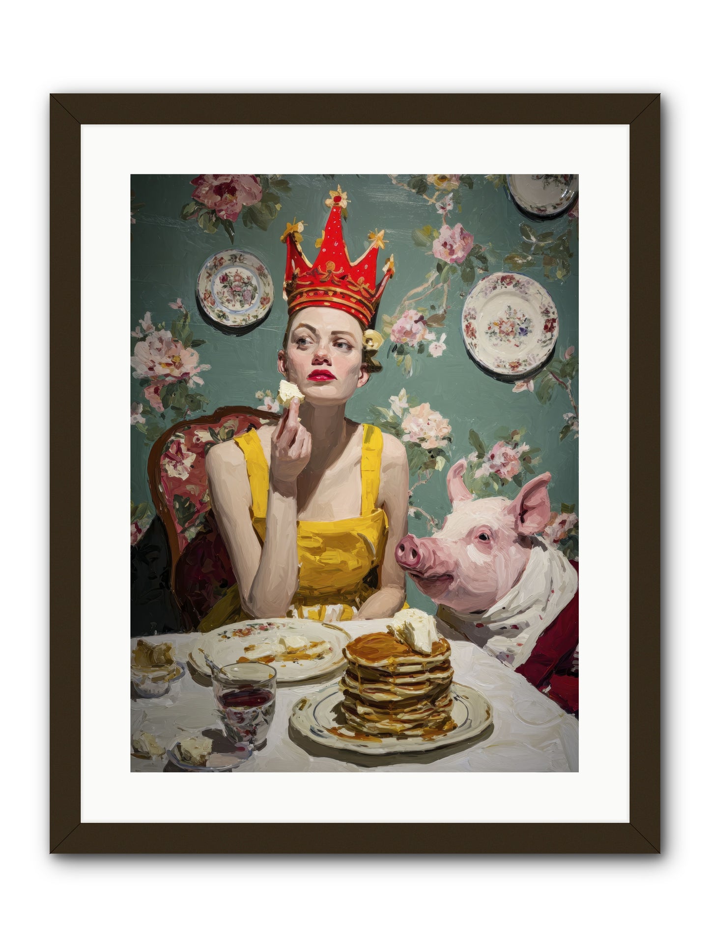 Her Flapjack Majesty's Court -- Framed Print - Black 18x24