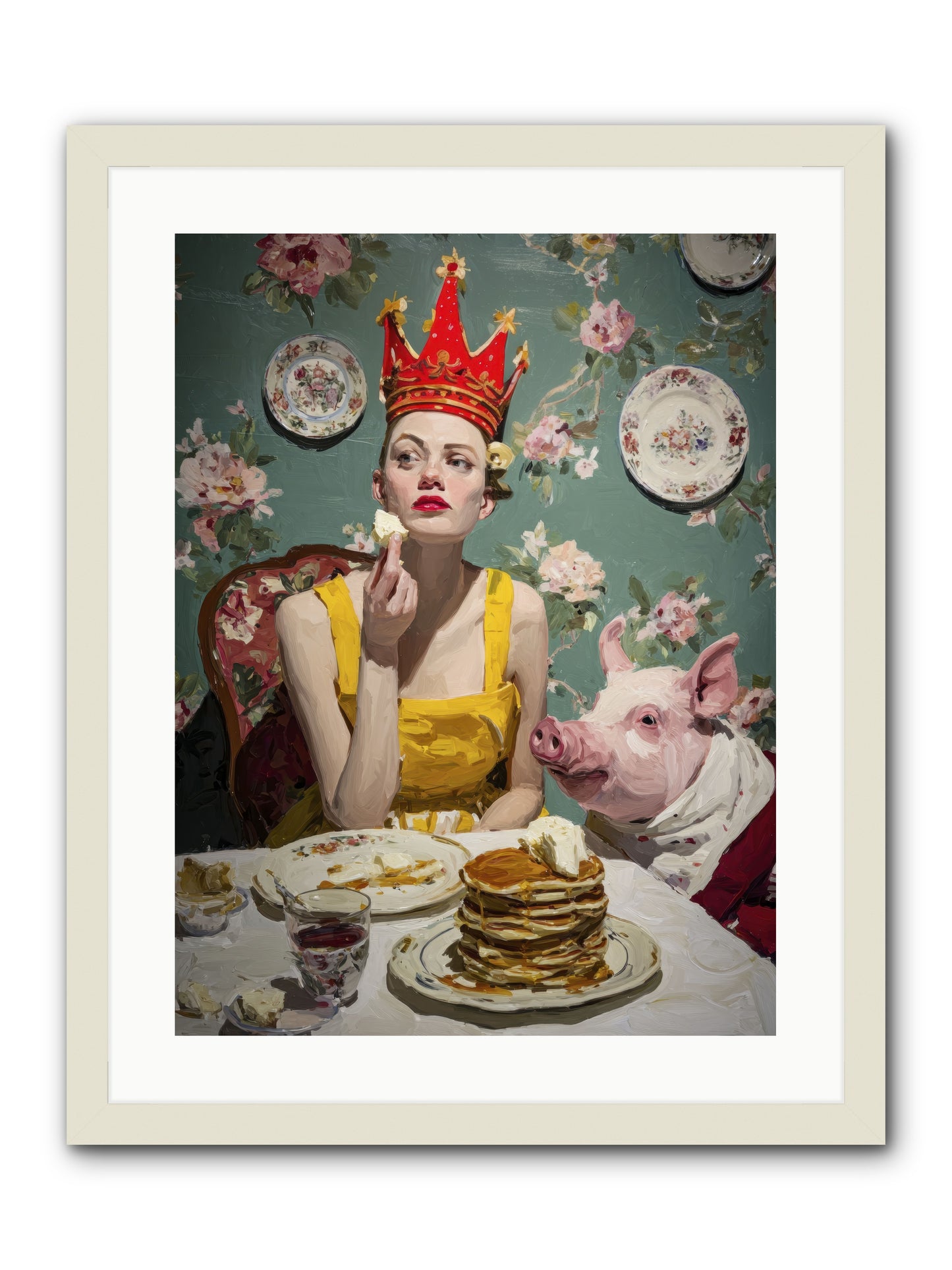Her Flapjack Majesty's Court -- Framed Print - White 18x24