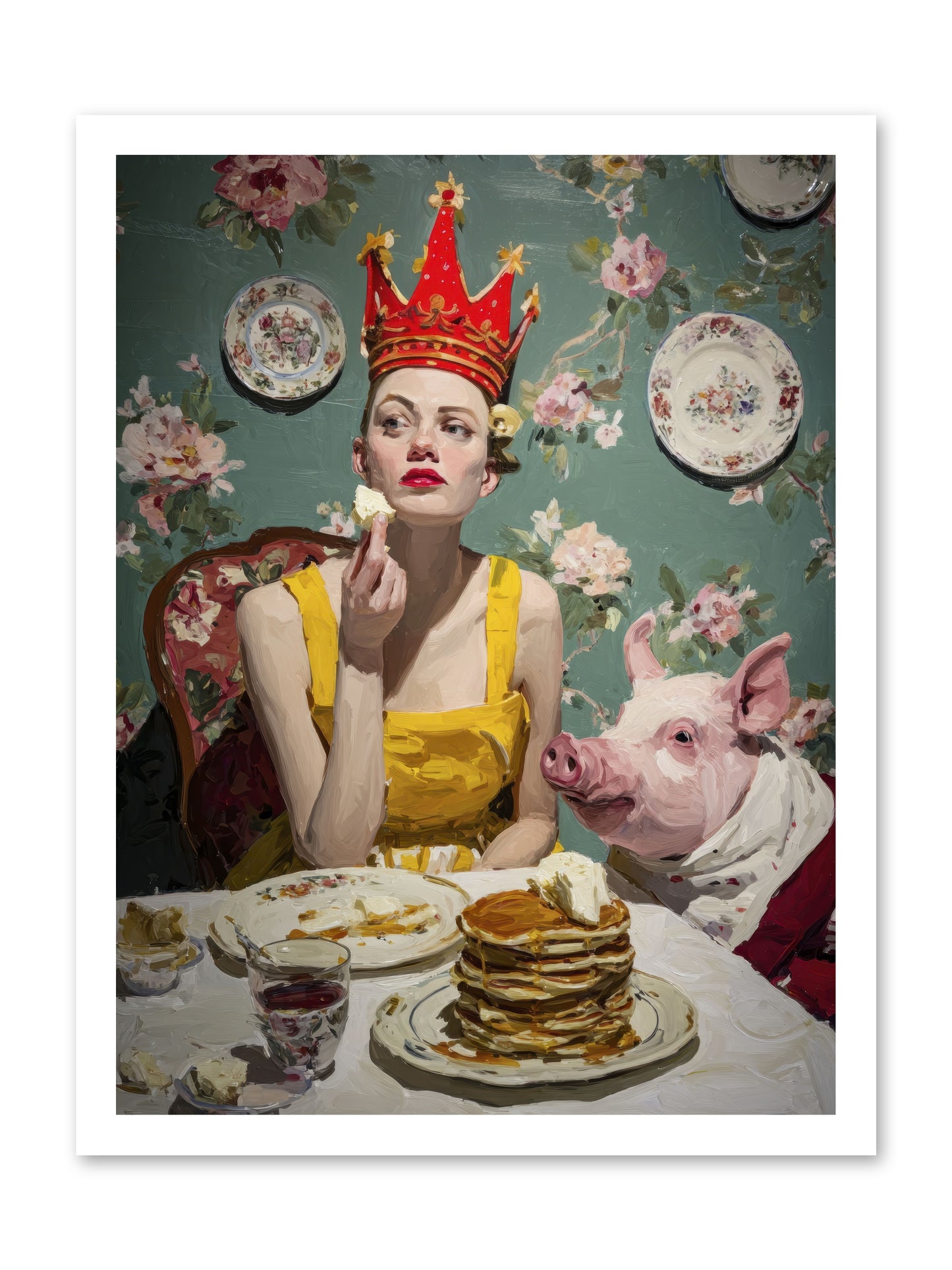 Her Flapjack Majesty's Court -- Loose Canvas Print 18x24
