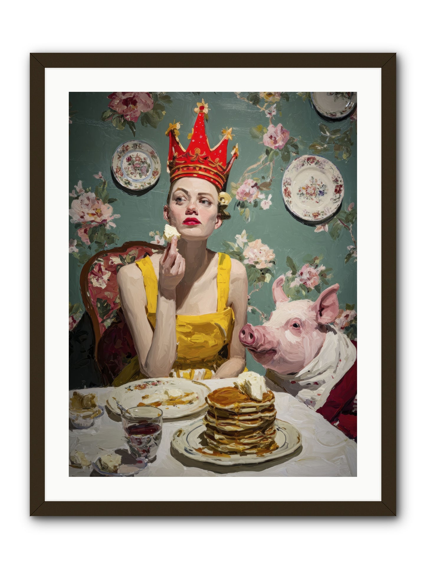 Her Flapjack Majesty's Court -- Framed Print - Black 24x32