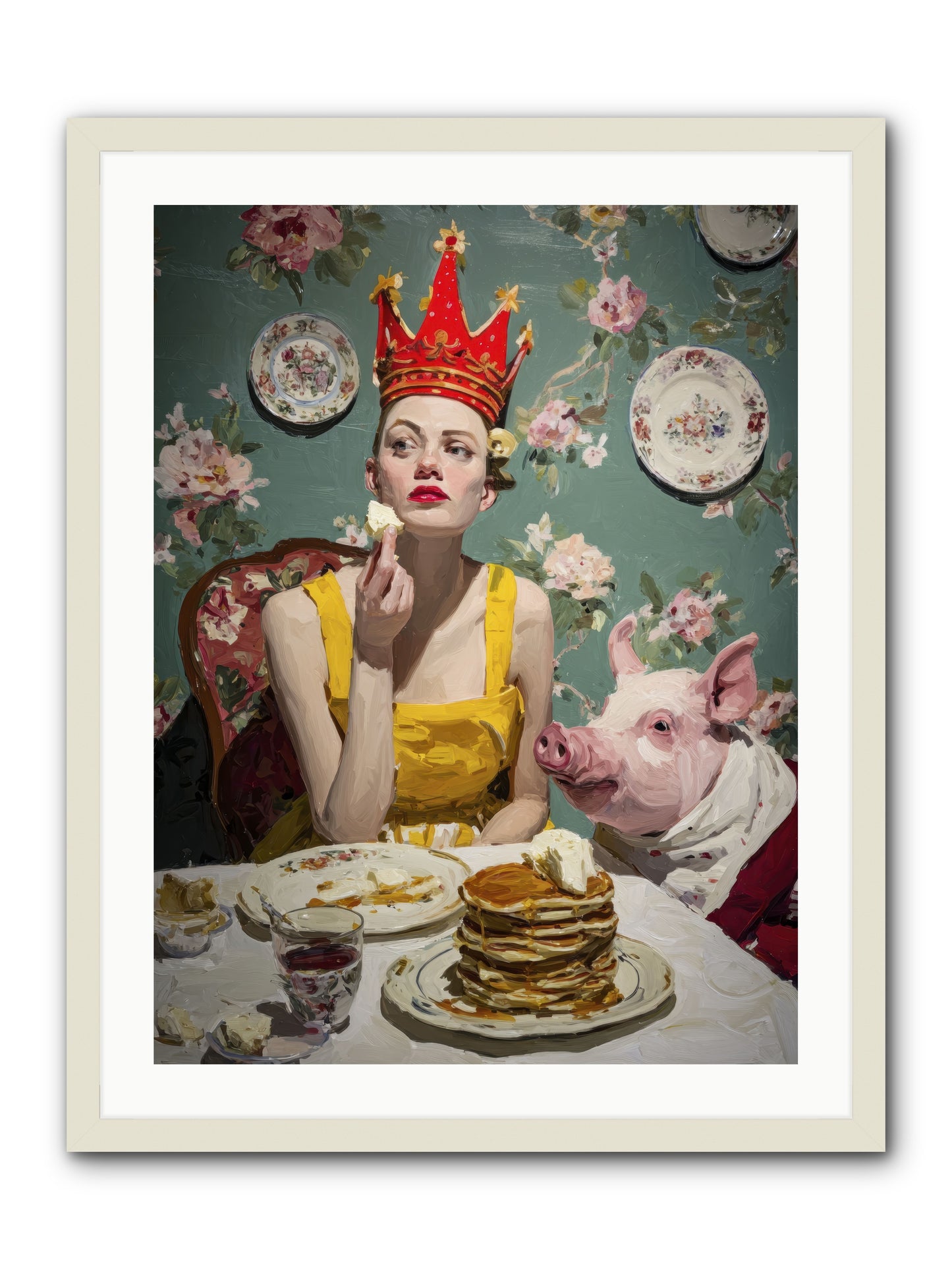 Her Flapjack Majesty's Court -- Framed Print - White 24x32