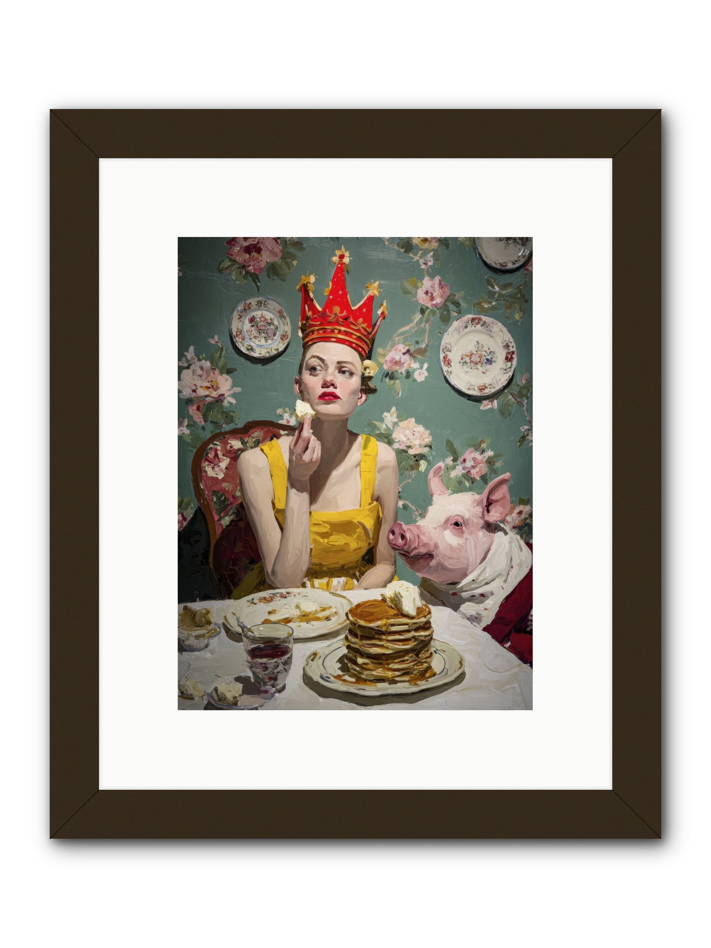 Her Flapjack Majesty's Court -- Framed Print - Black 9x12
