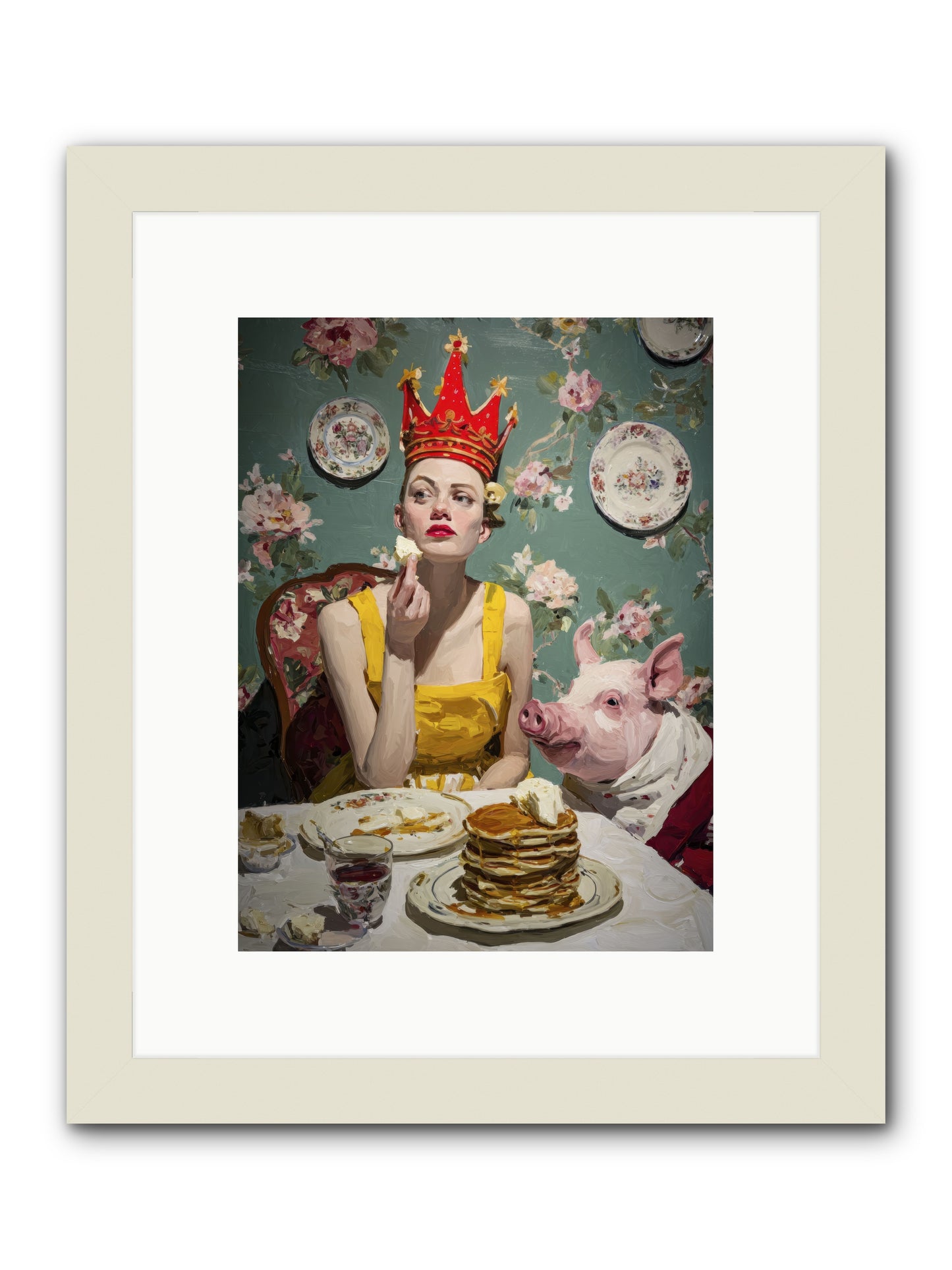 Her Flapjack Majesty's Court -- Framed Print - White 9x12