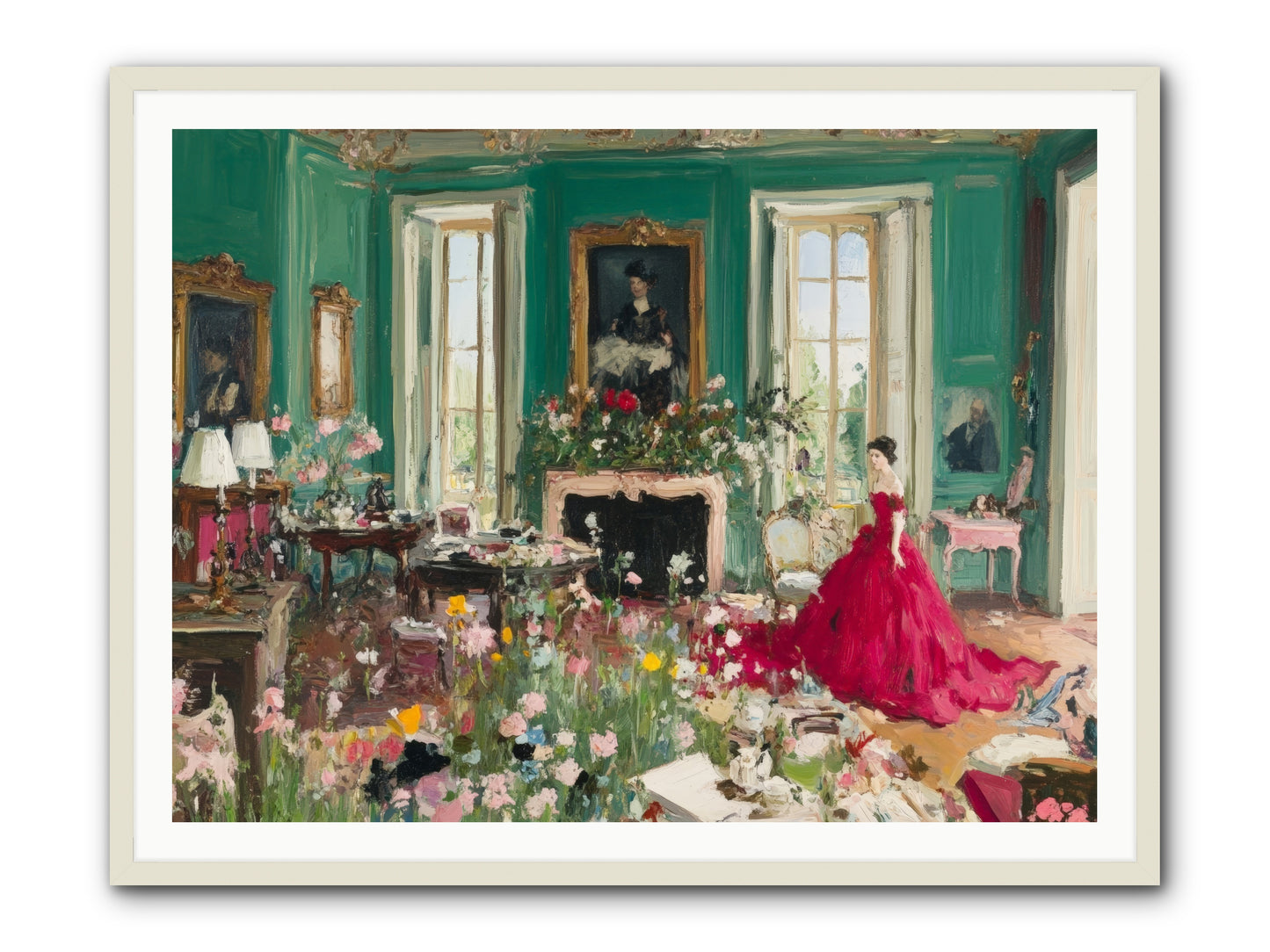Her Garden Couldn't WaitRez2 -- Framed Print - White 48x36