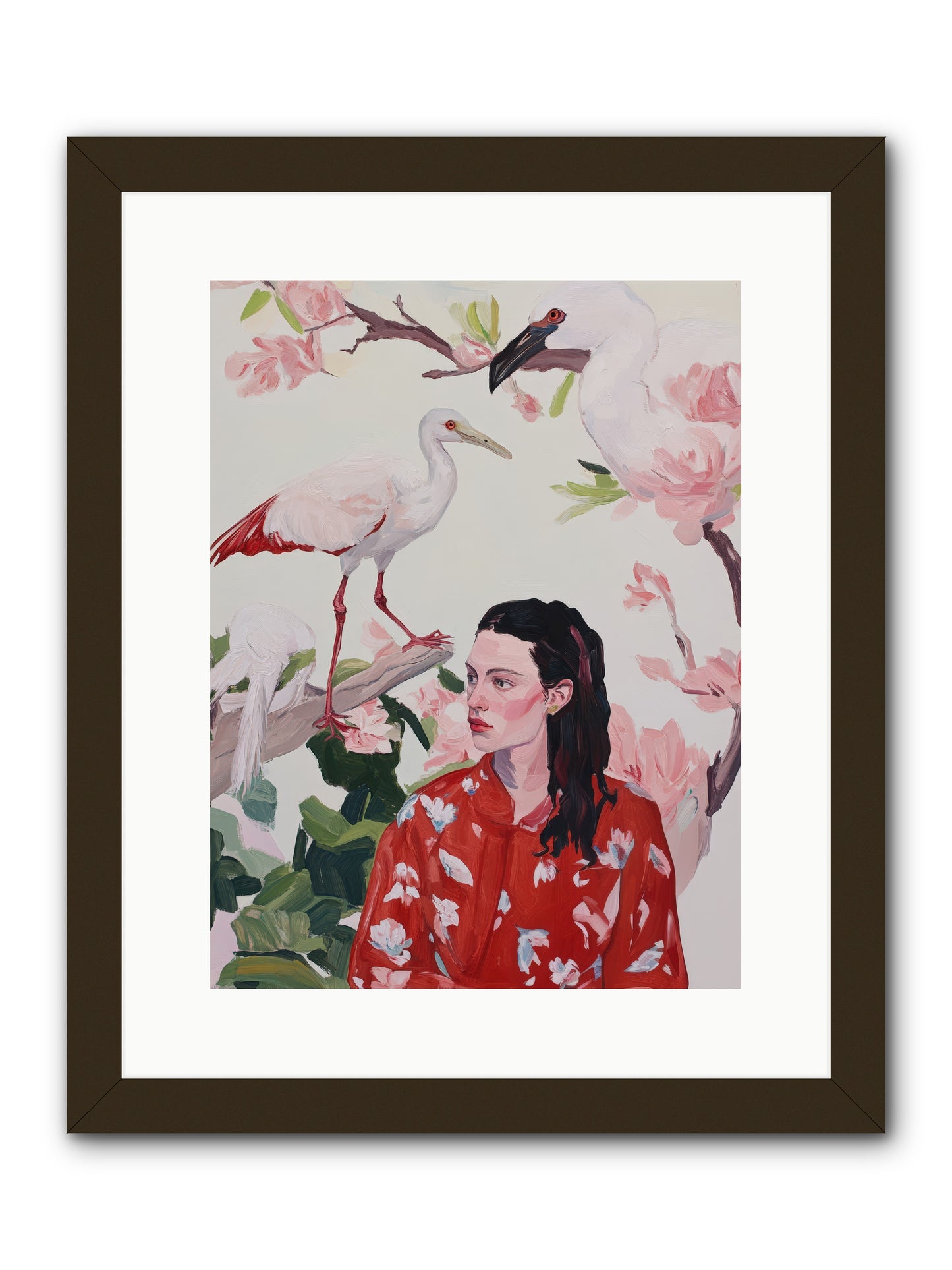 Her Garden's GuestsREZ -- Framed Print - Black 12x16
