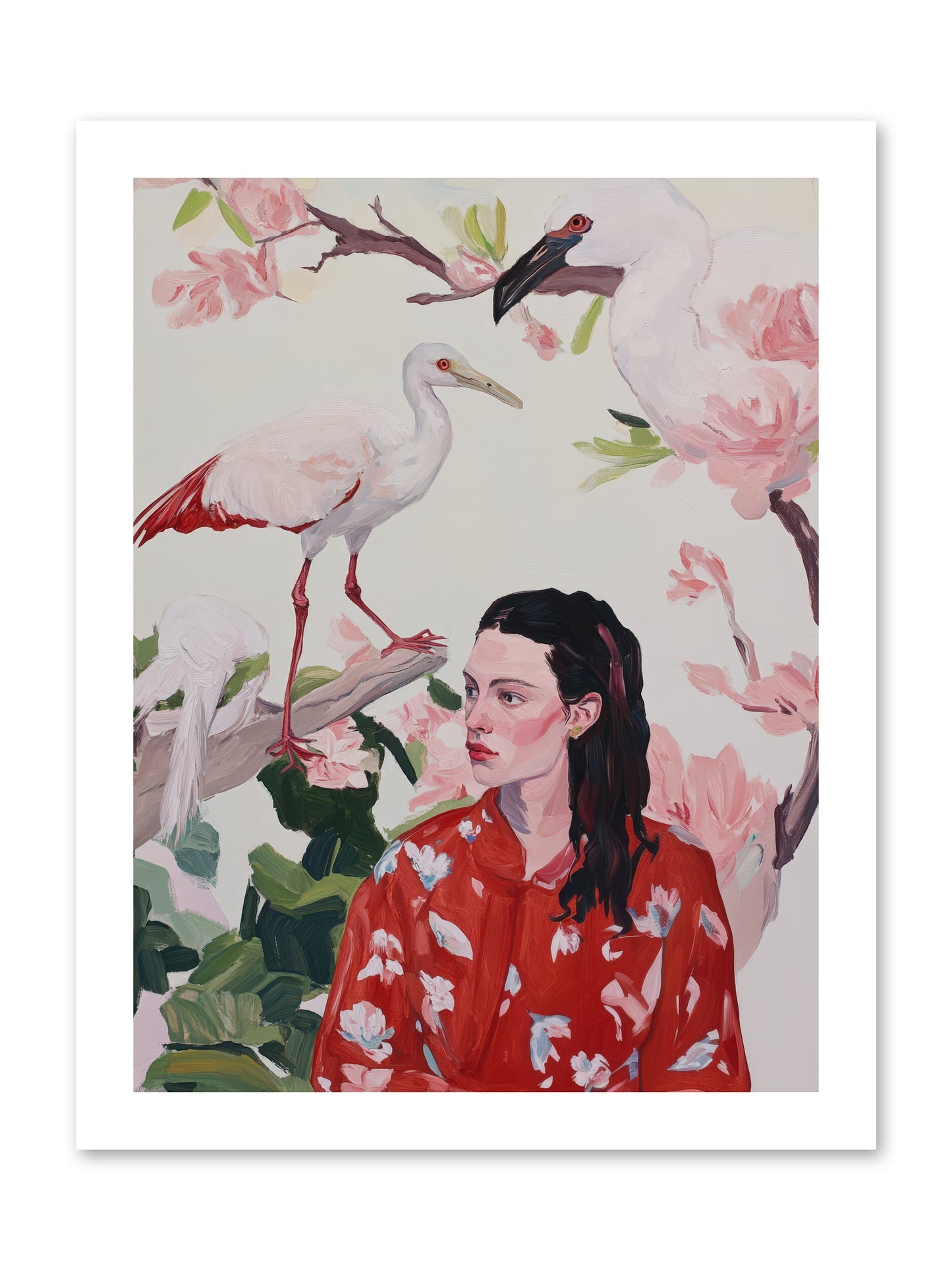 Her Garden's GuestsREZ -- Paper Print 12x16