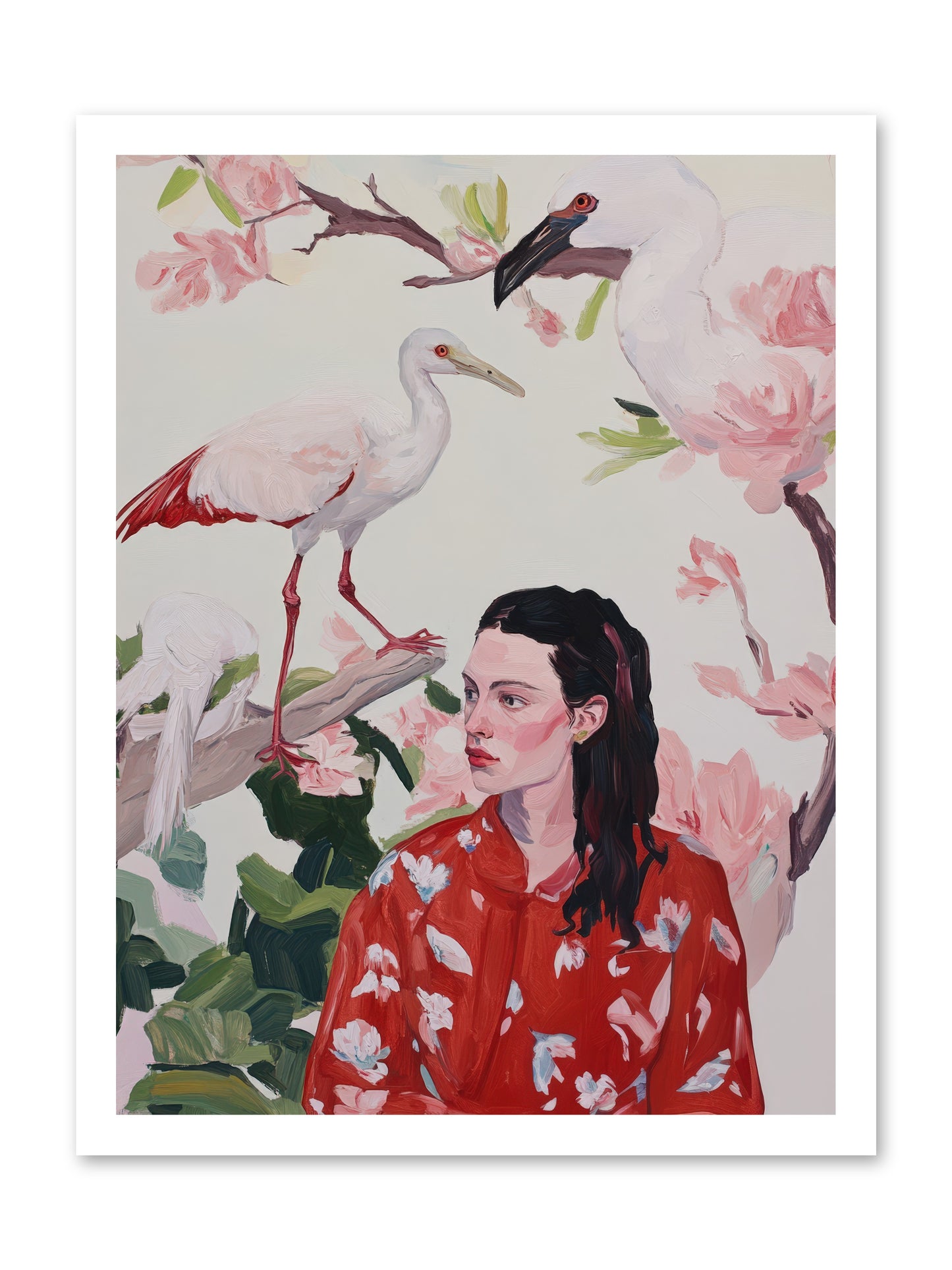 Her Garden's GuestsREZ -- Loose Canvas Print 18x24