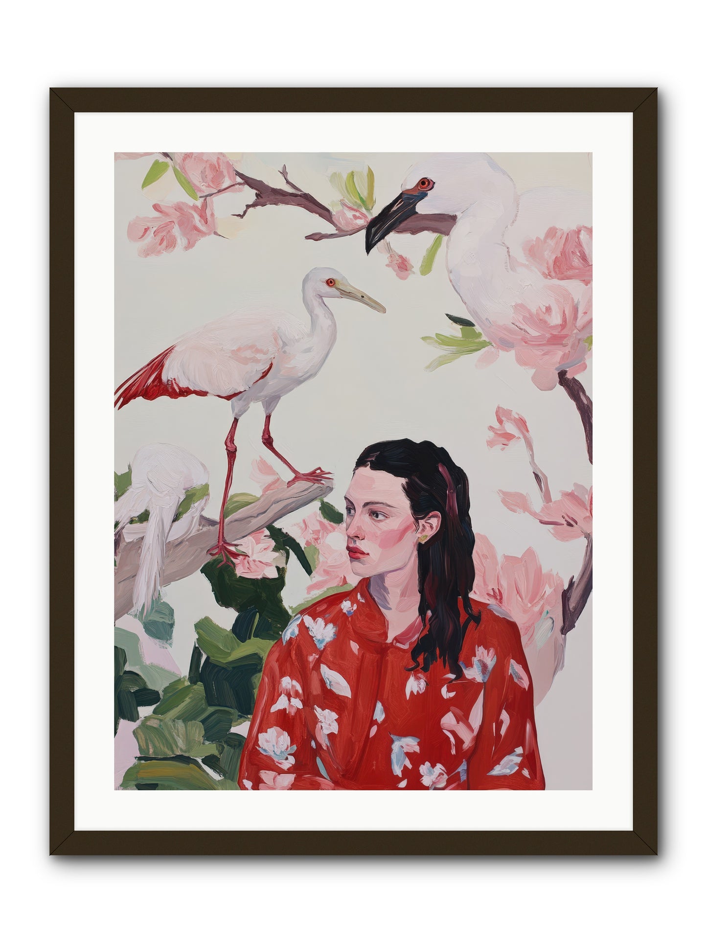 Her Garden's GuestsREZ -- Framed Print - Black 24x32