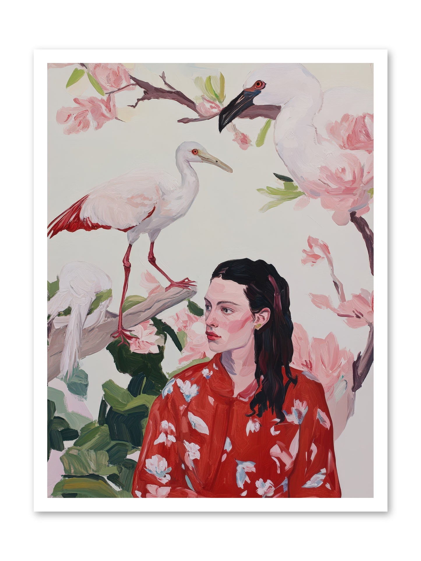 Her Garden's GuestsREZ -- Loose Canvas Print 24x32