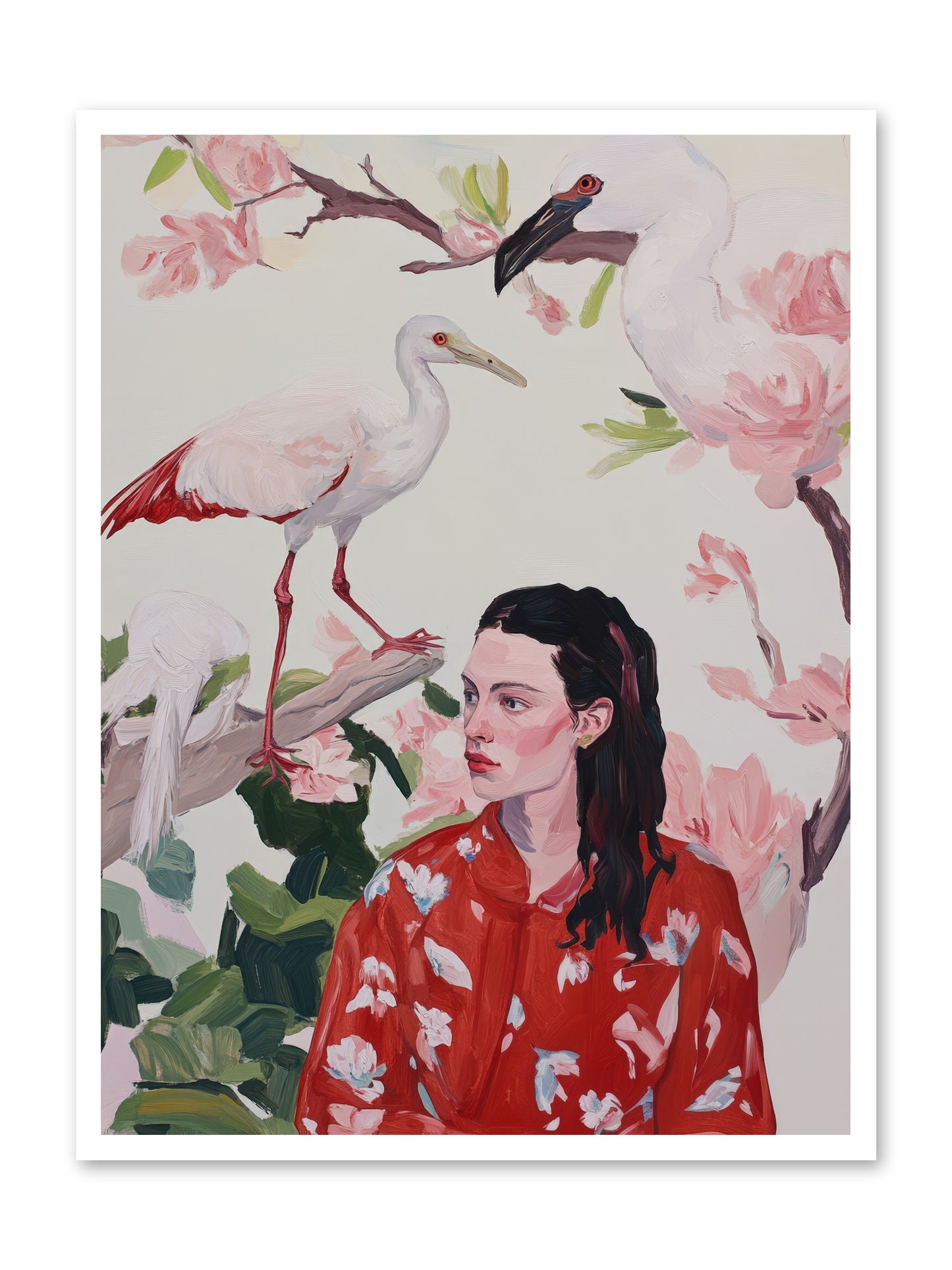 Her Garden's GuestsREZ -- Loose Canvas Print 30x40