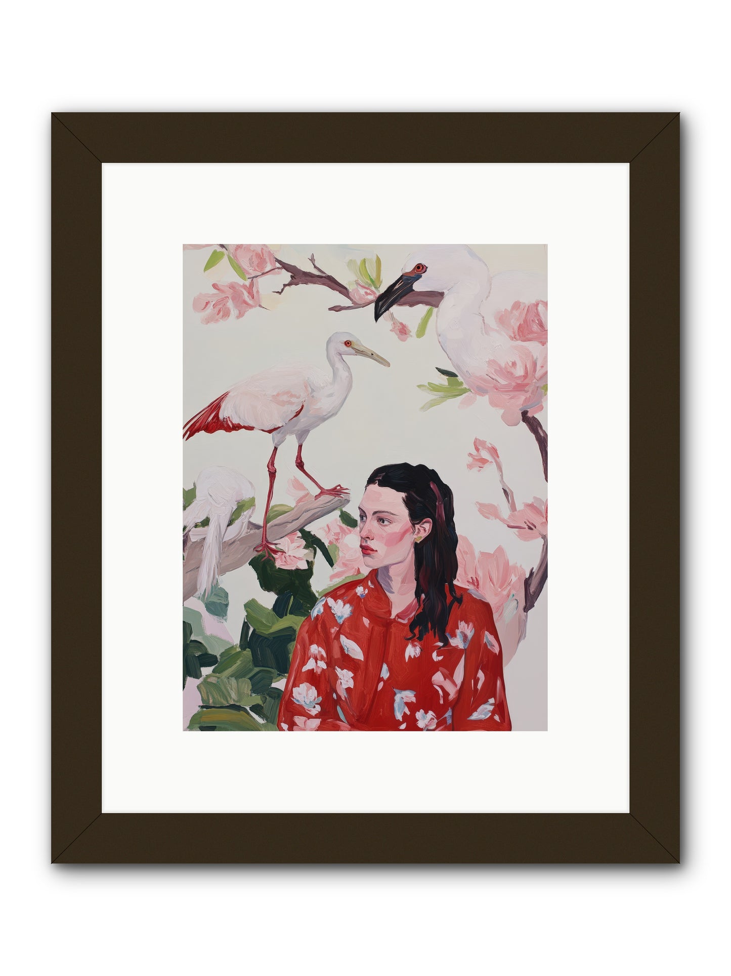 Her Garden's GuestsREZ -- Framed Print - Black 9x12